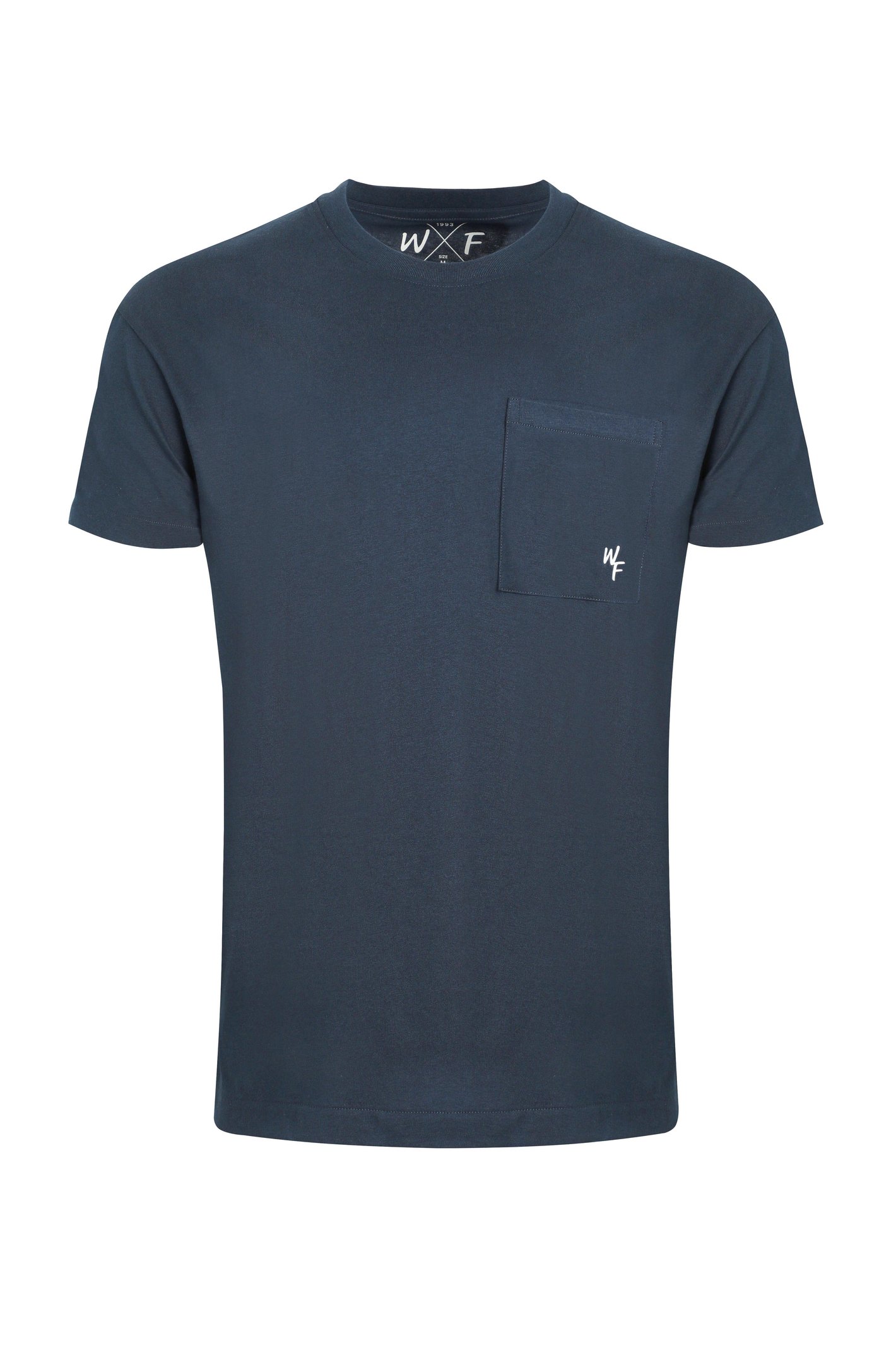 Weird Fish Keaton Organic Cotton Super Soft Pocket T-Shirt Navy Size S