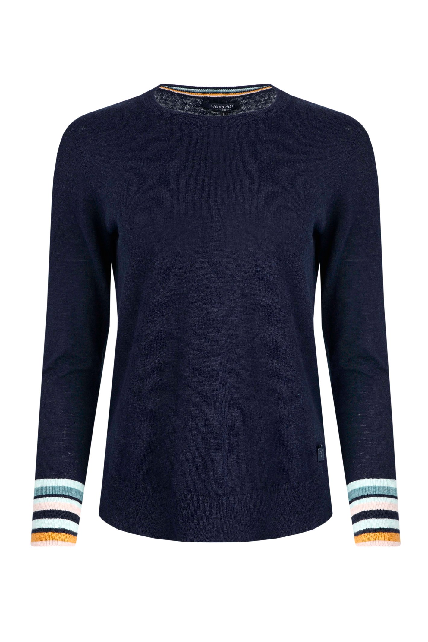 Weird Fish Kinga Lightweight Knit Jumper Navy Size 20