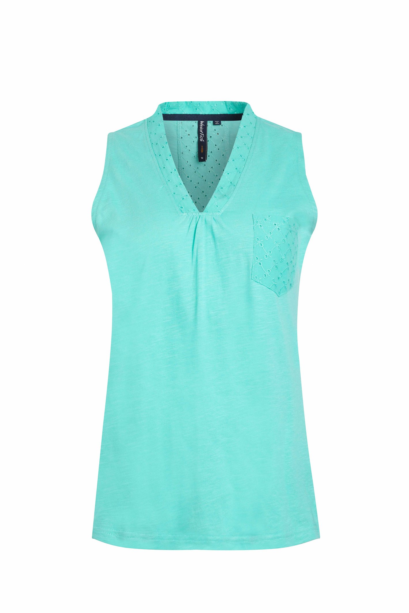 Weird Fish Ainey Broidery Pocket Vest Aqua Marine Size 20
