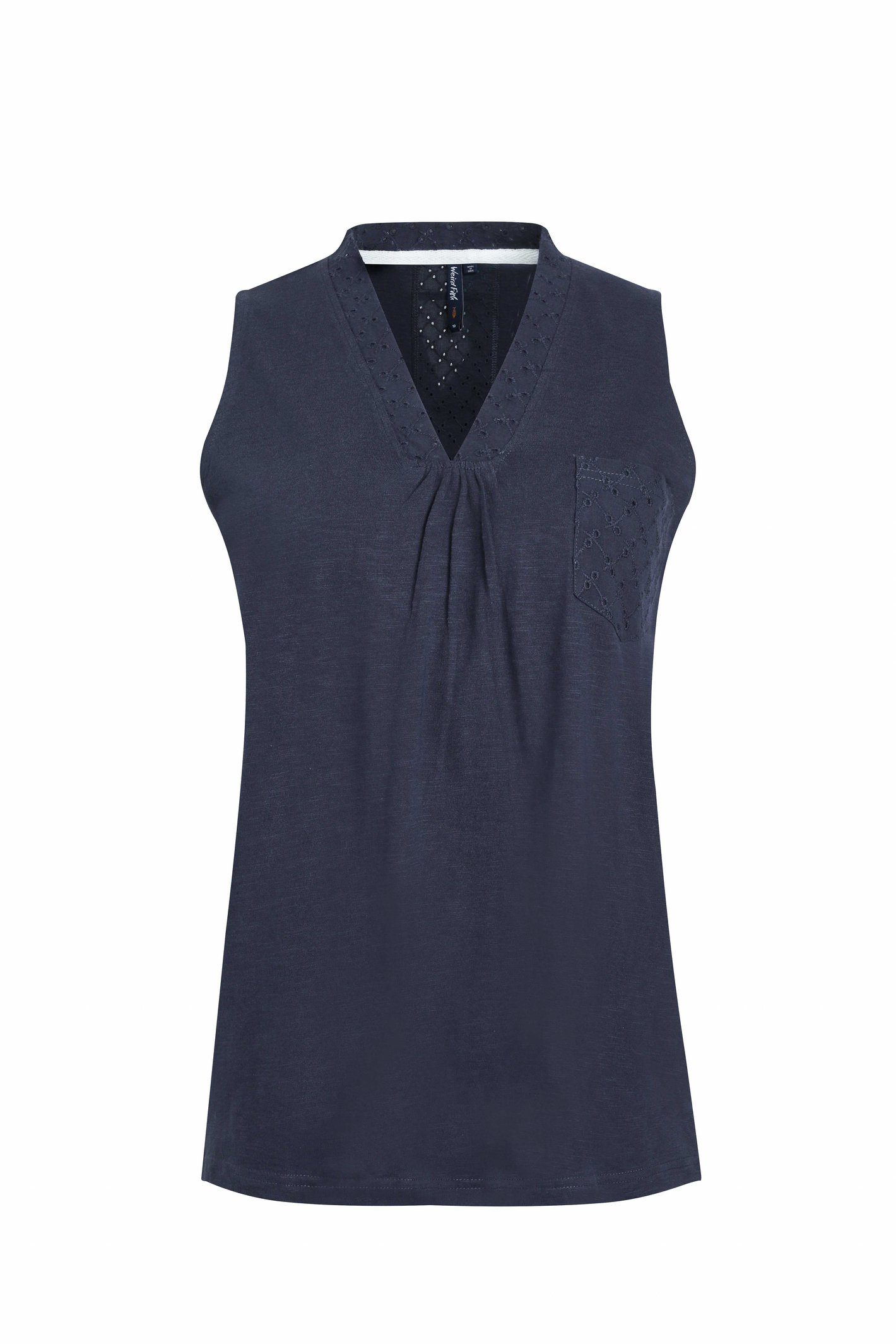 Weird Fish Ainey Broidery Pocket Vest Navy Size 16