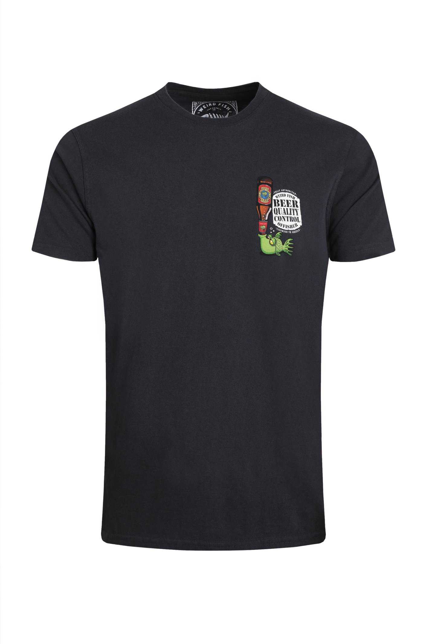 Weird Fish Beer Offisher Back Print Artist T-Shirt Navy Size 4XL