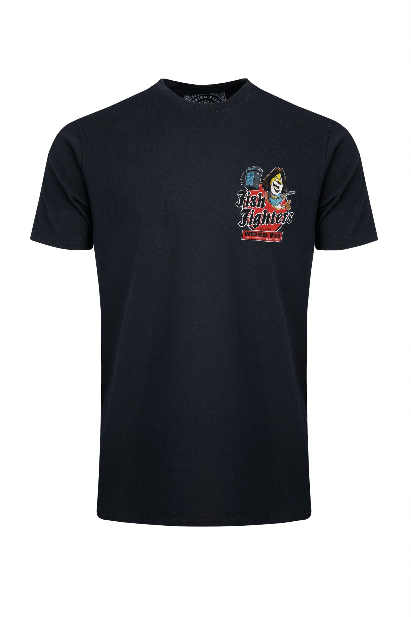 Weird Fish Fish Fighters Back Print Artist T-Shirt Navy Size 4XL