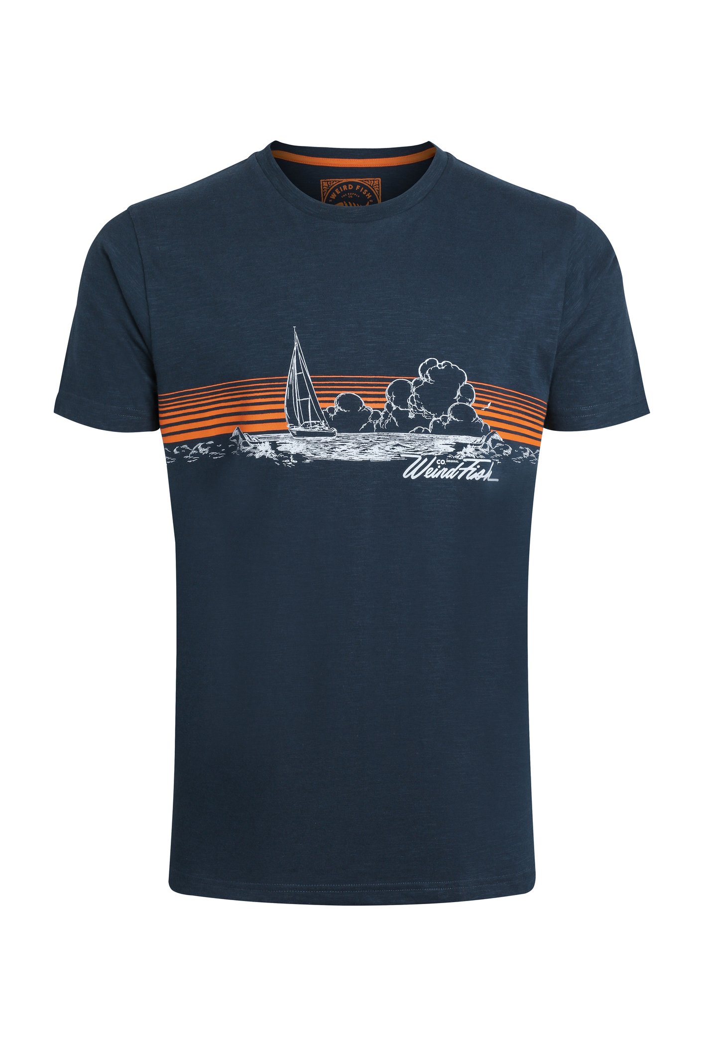 Weird Fish Nautical Sky Eco Front Print T-Shirt Navy Size 5XL