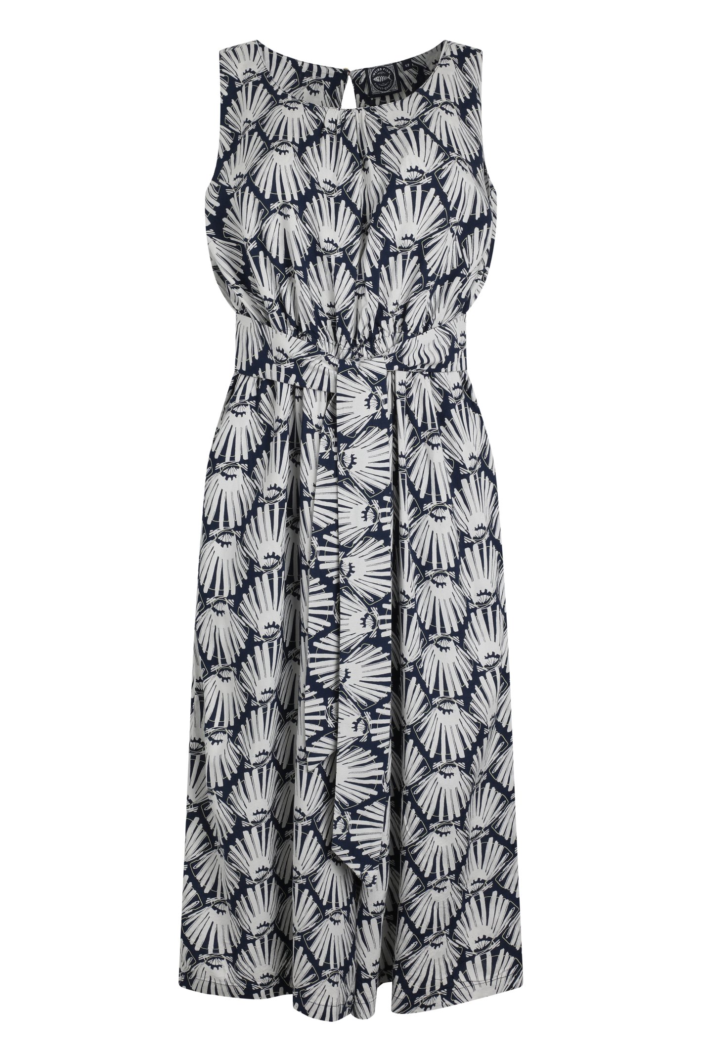 Weird Fish Paige LivaEco™ Printed Viscose Jumpsuit Royal Blue Size 12