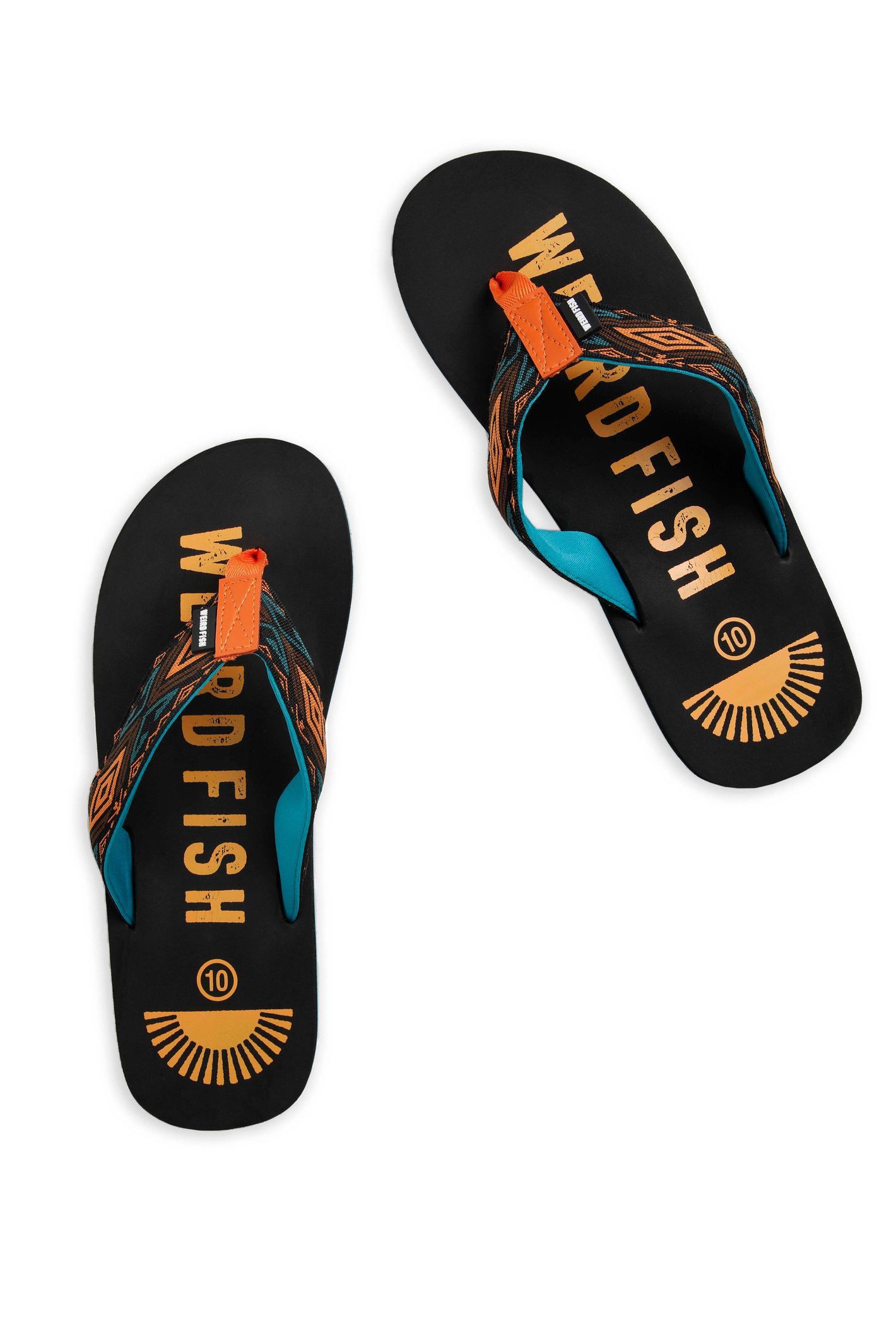 Weird Fish Hamdon Jacquard Flip Flop Black Size 12