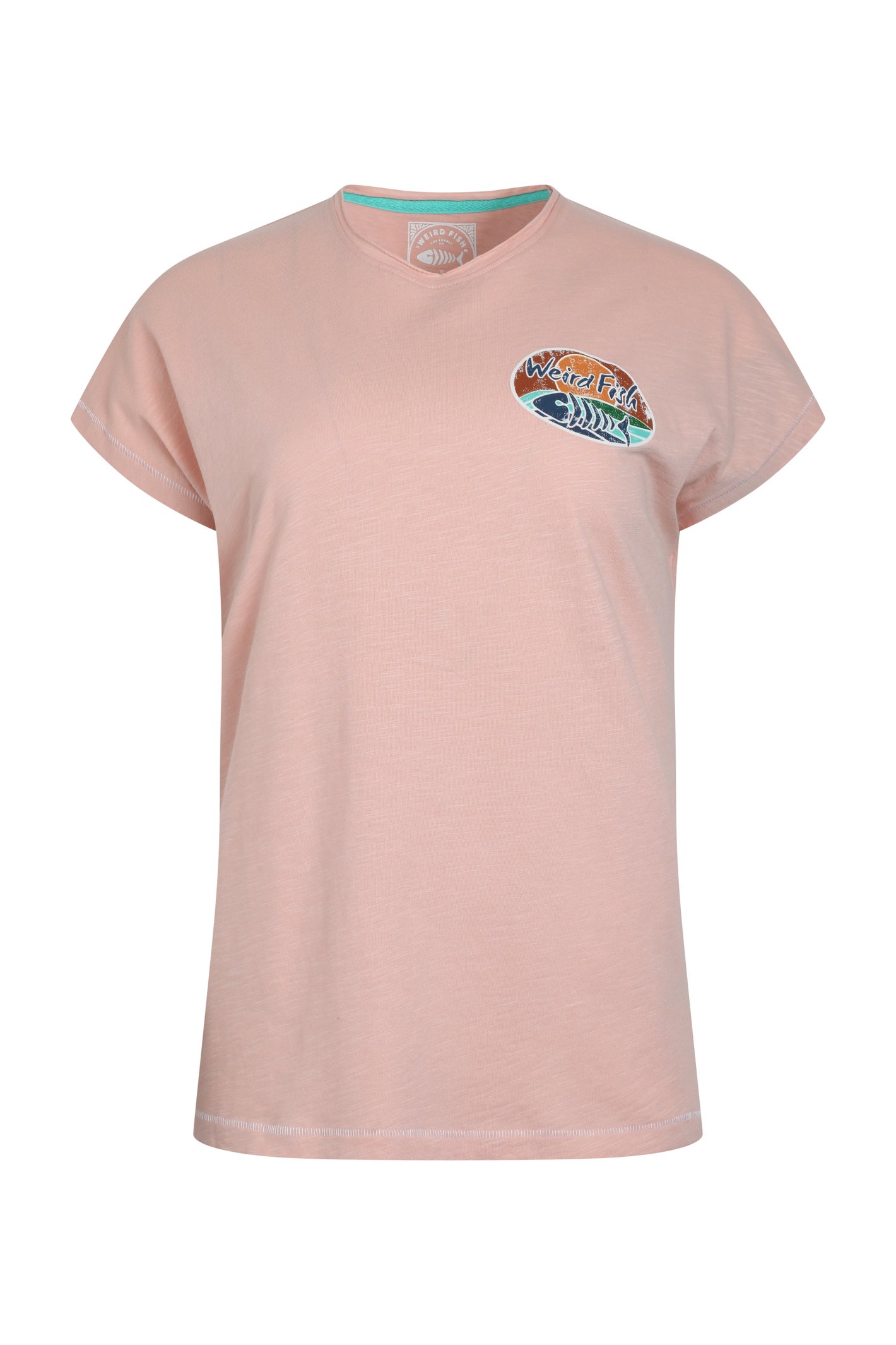 Weird Fish Seashore Organic Cotton Back Print Graphic T-Shirt Dusty Rose Size 16