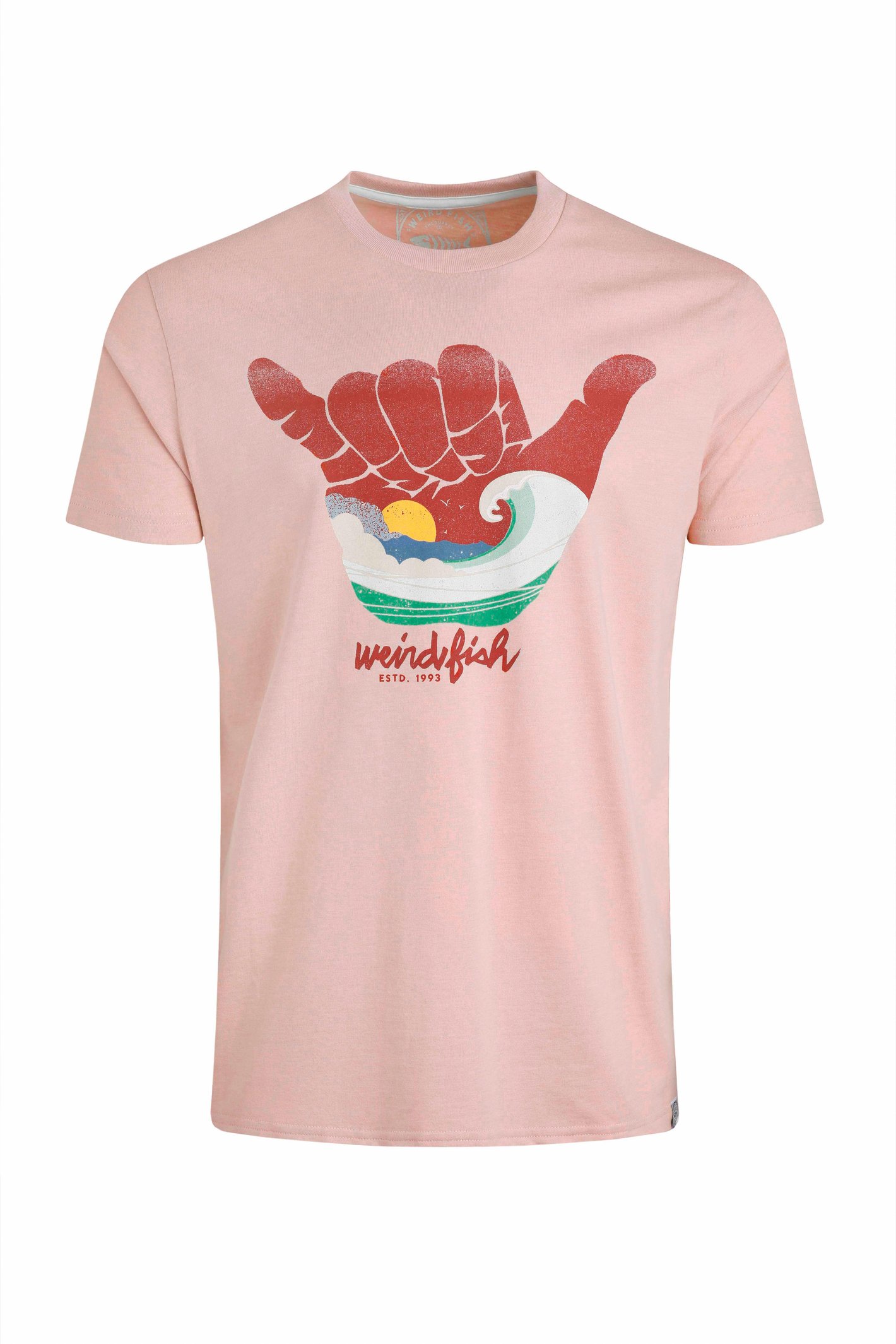 Weird Fish Hang Loose Eco Graphic T-Shirt Dusty Rose Size 4XL