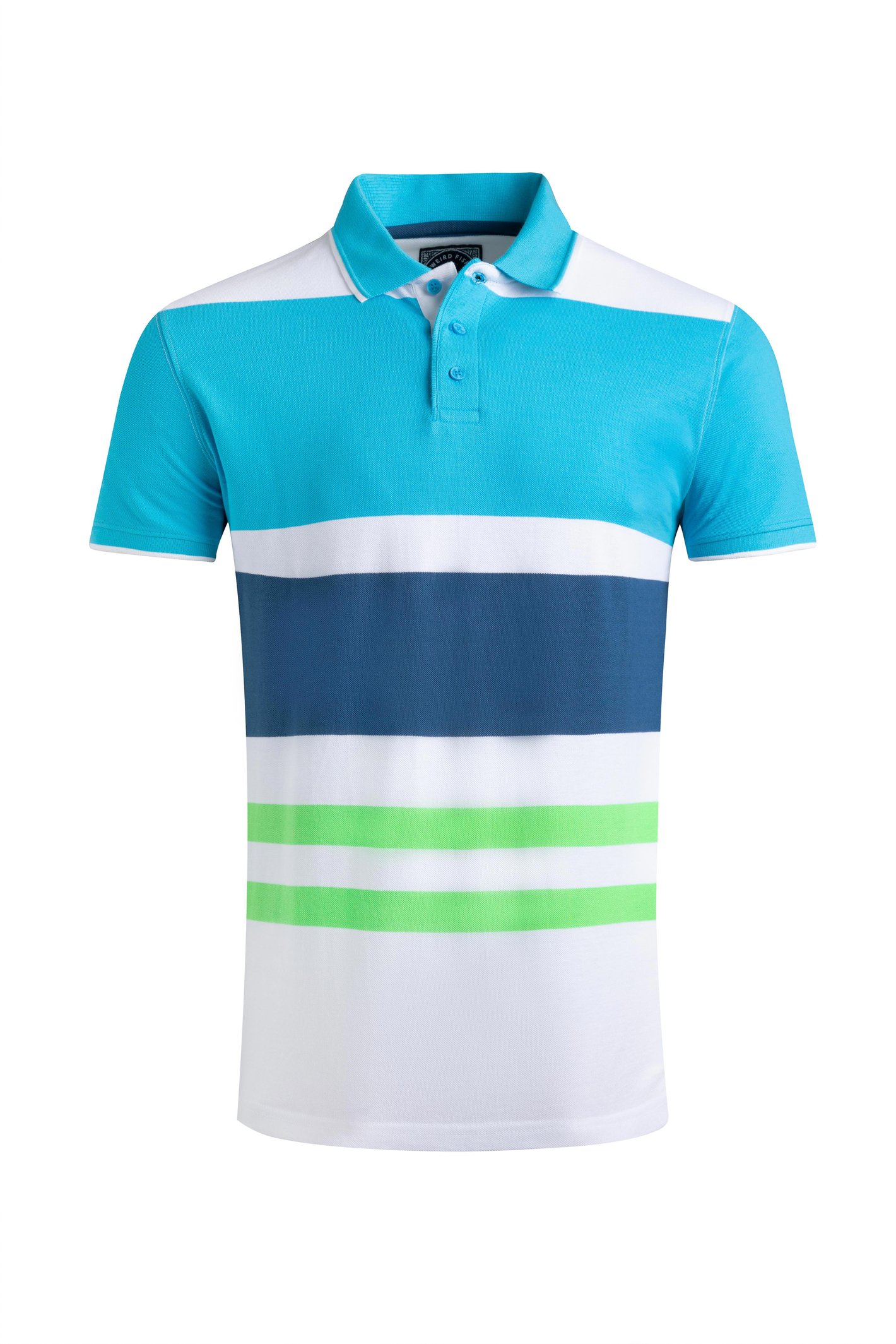 Weird Fish Sunbury Organic Cotton Striped Pique Polo Shirt Oceano Size L