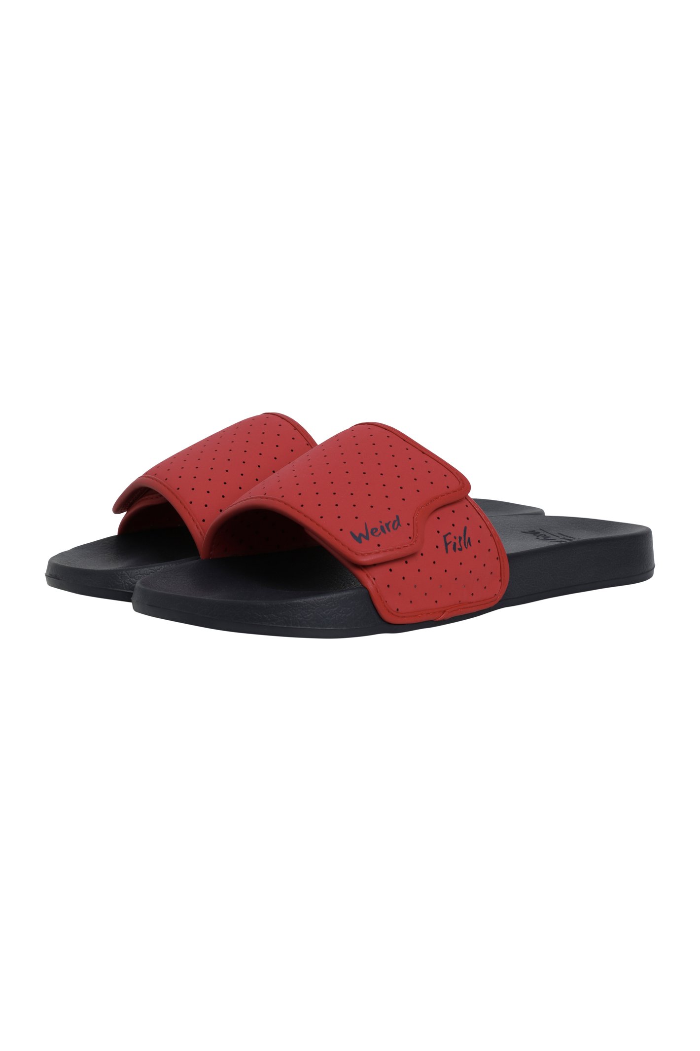 Weird Fish Oliver Pool Sliders Retro Red Size 9