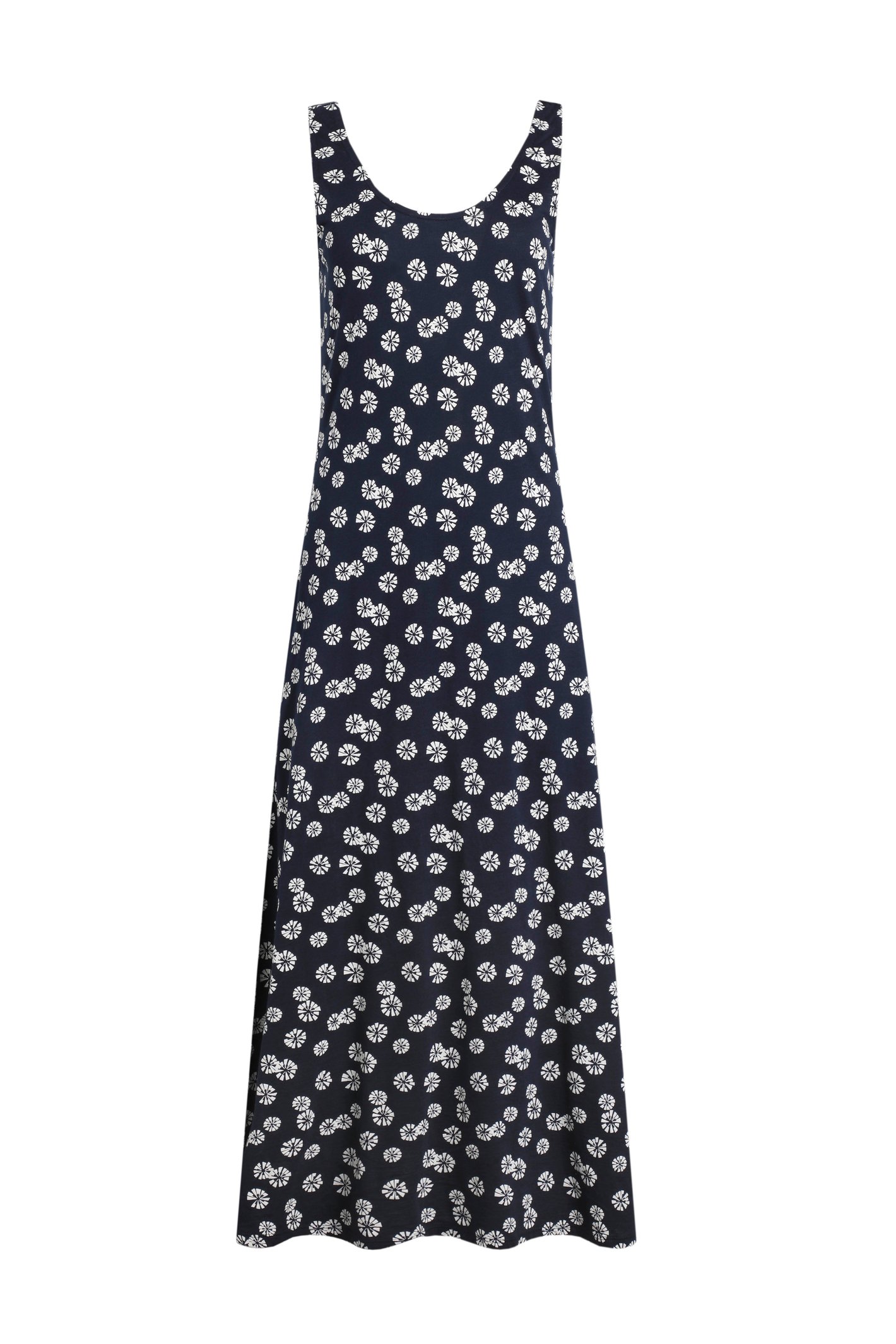 Weird Fish Tivoli Printed Jersey Dress Navy Blue Size 14