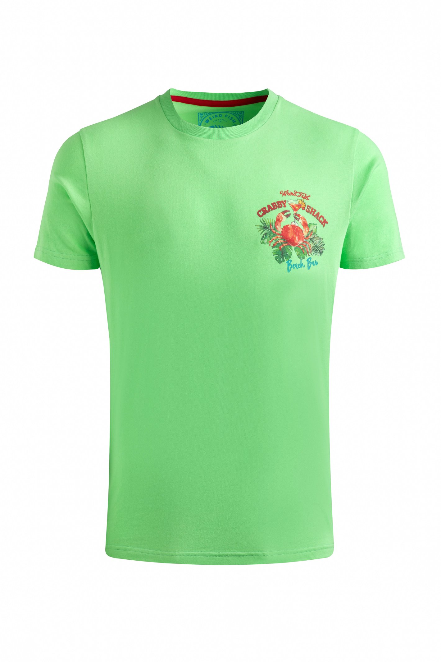 Weird Fish Crabby Shack Back Print Graphic T-Shirt Grass Green Size 5XL