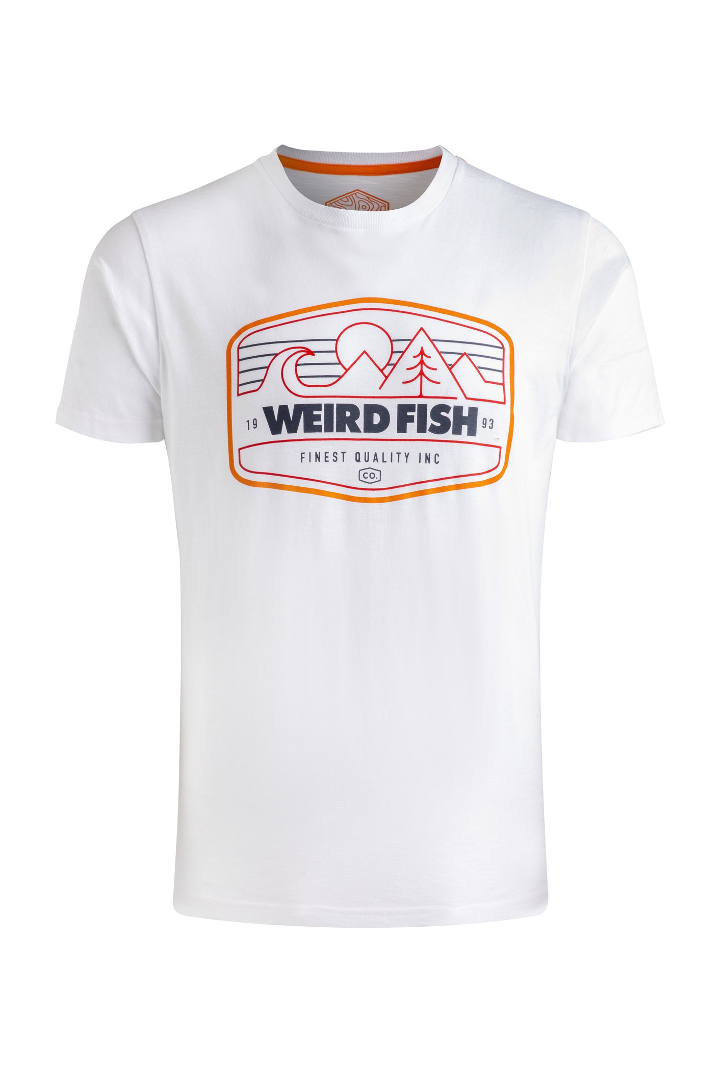 Weird Fish Pacific Eco Front Print Graphic T-Shirt White Size 3XL