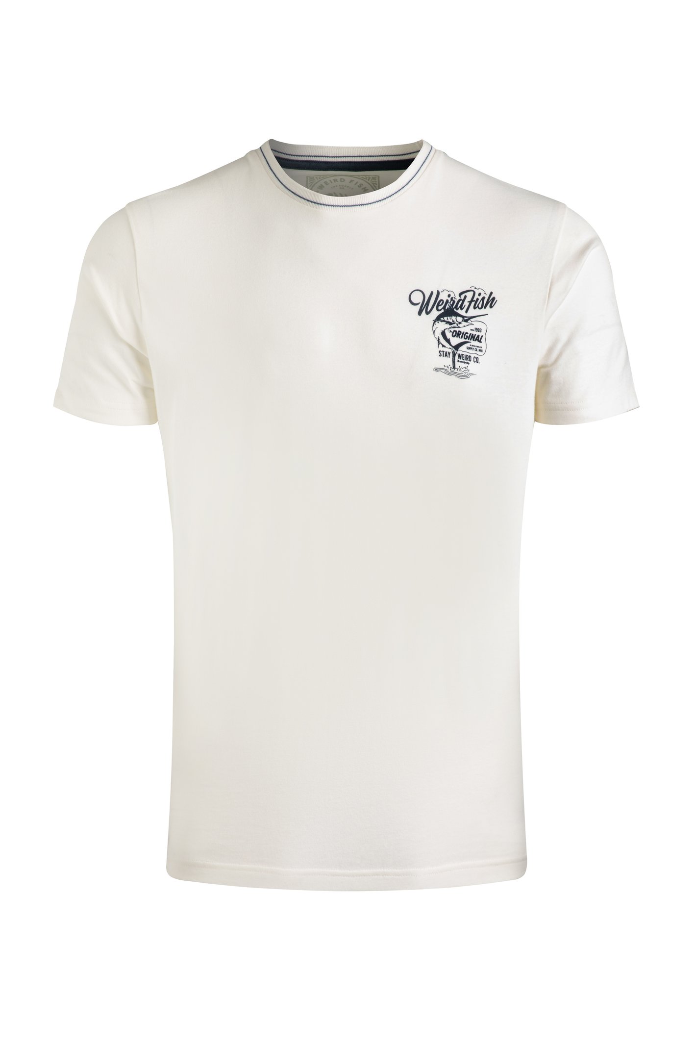 Weird Fish Marlin Eco Back Print T-Shirt Dusty White Size 5XL