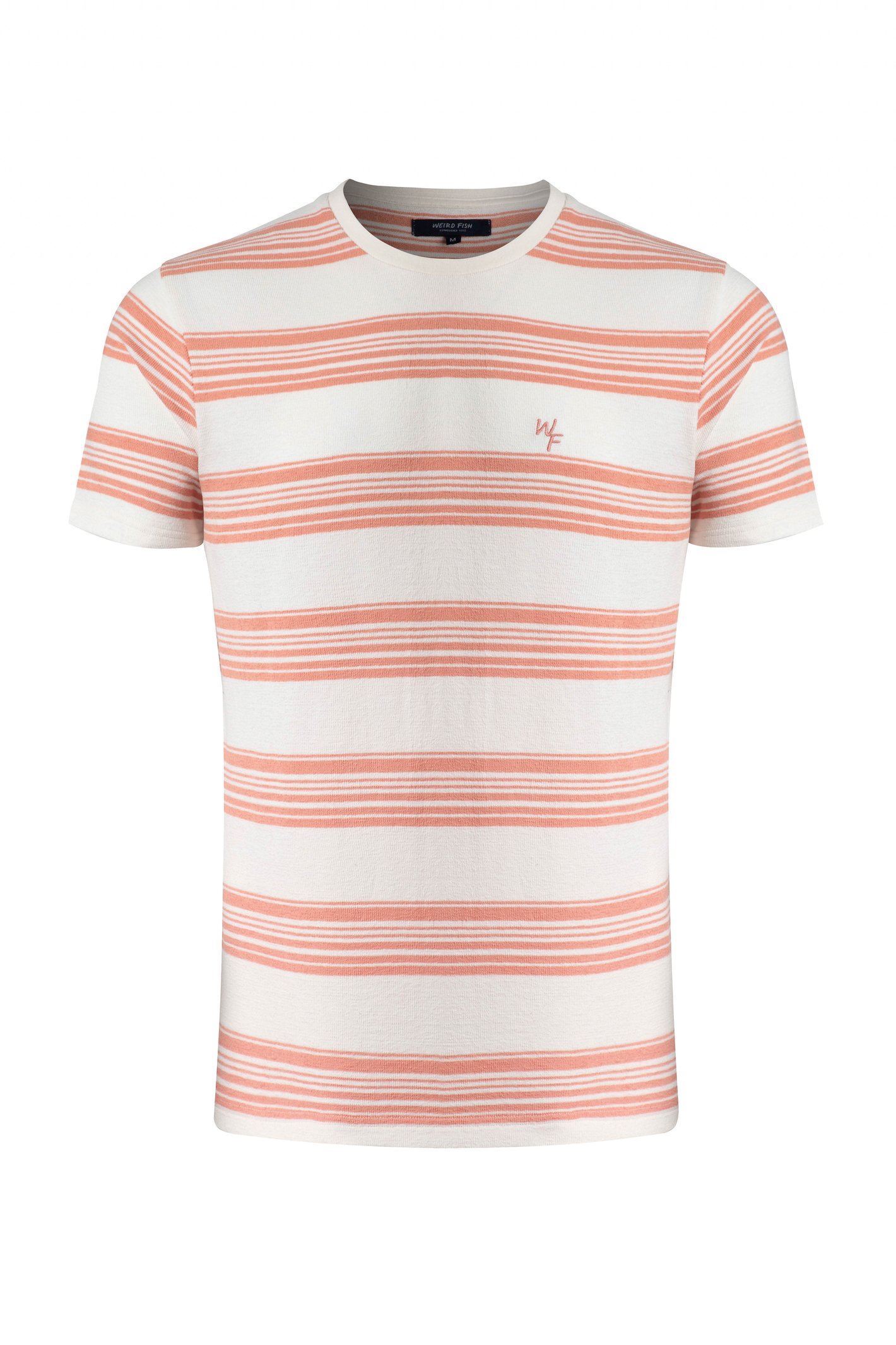 Weird Fish Xavier Eco Crepe Stripe T-Shirt White Size 5XL