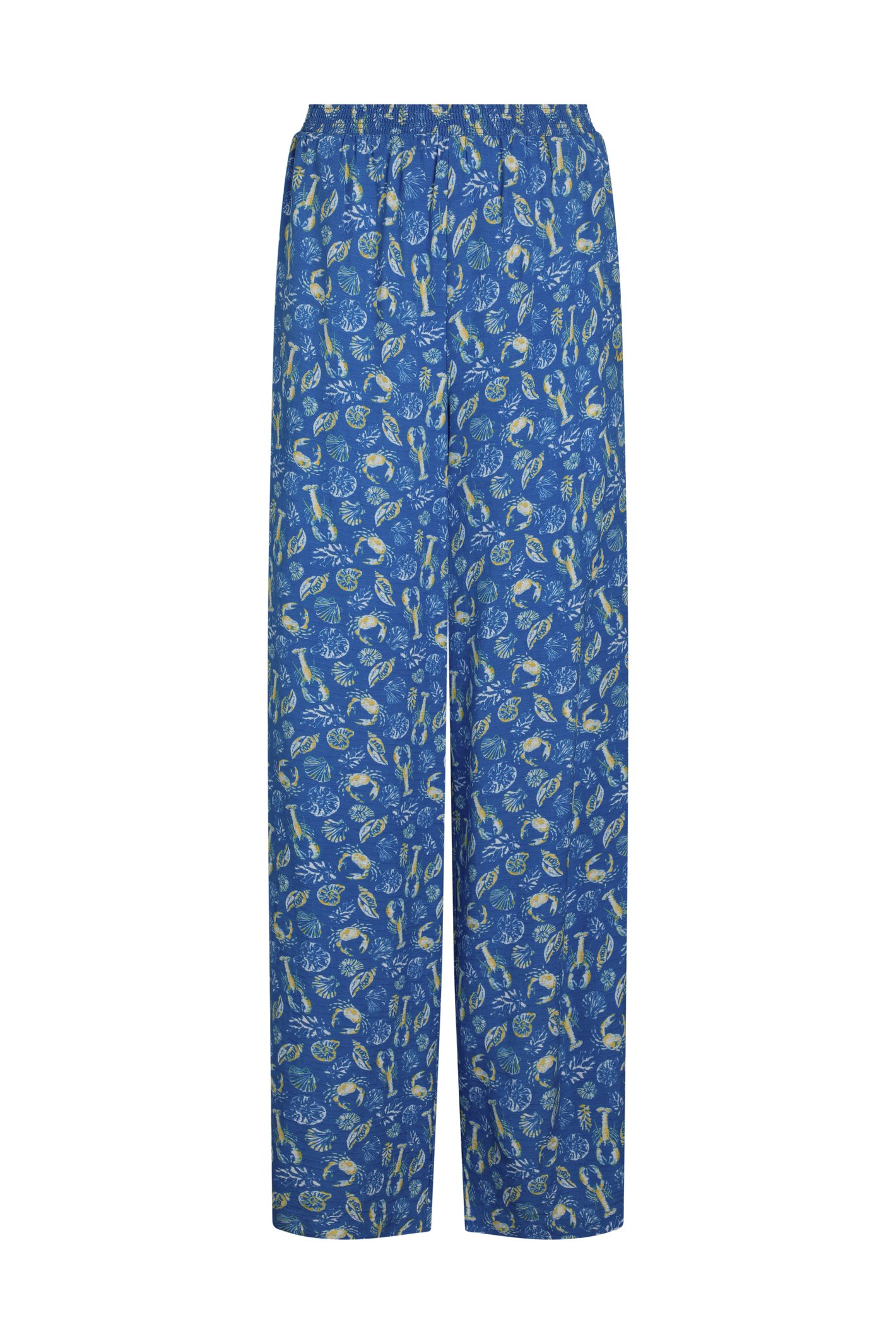 Weird Fish Kannina EcoVero™ Printed Viscose Trousers Adriatic Blue Size 14