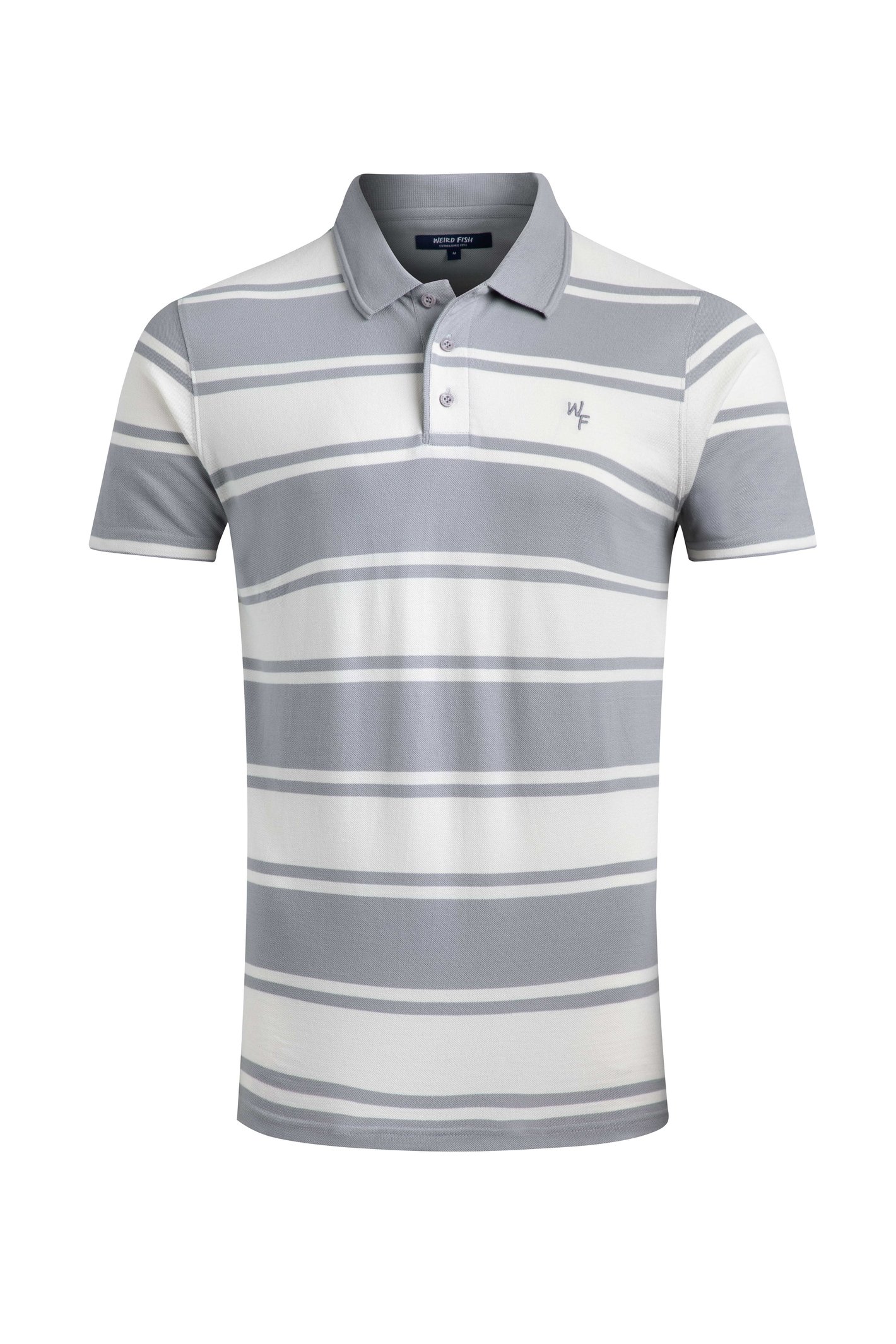 Weird Fish Henry Striped Pique Polo Shirt Limestone Size 2XL