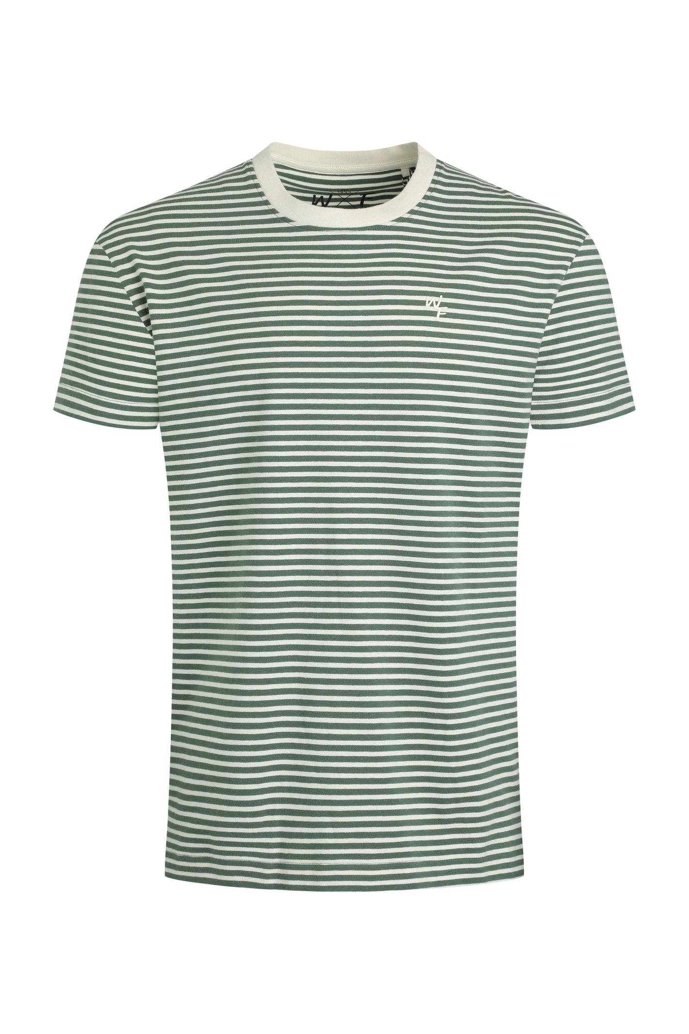 Weird Fish Adair Super Soft Striped T-Shirt Army Green Size 3XL