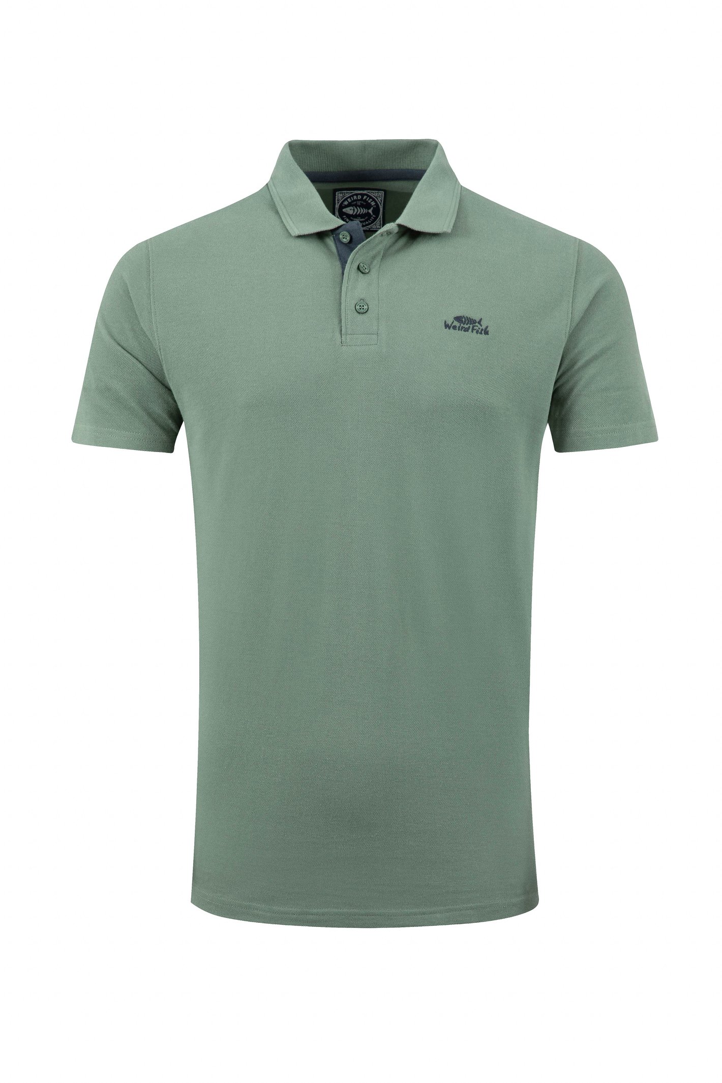 Weird Fish Miles Pique Polo Shirt Army Green