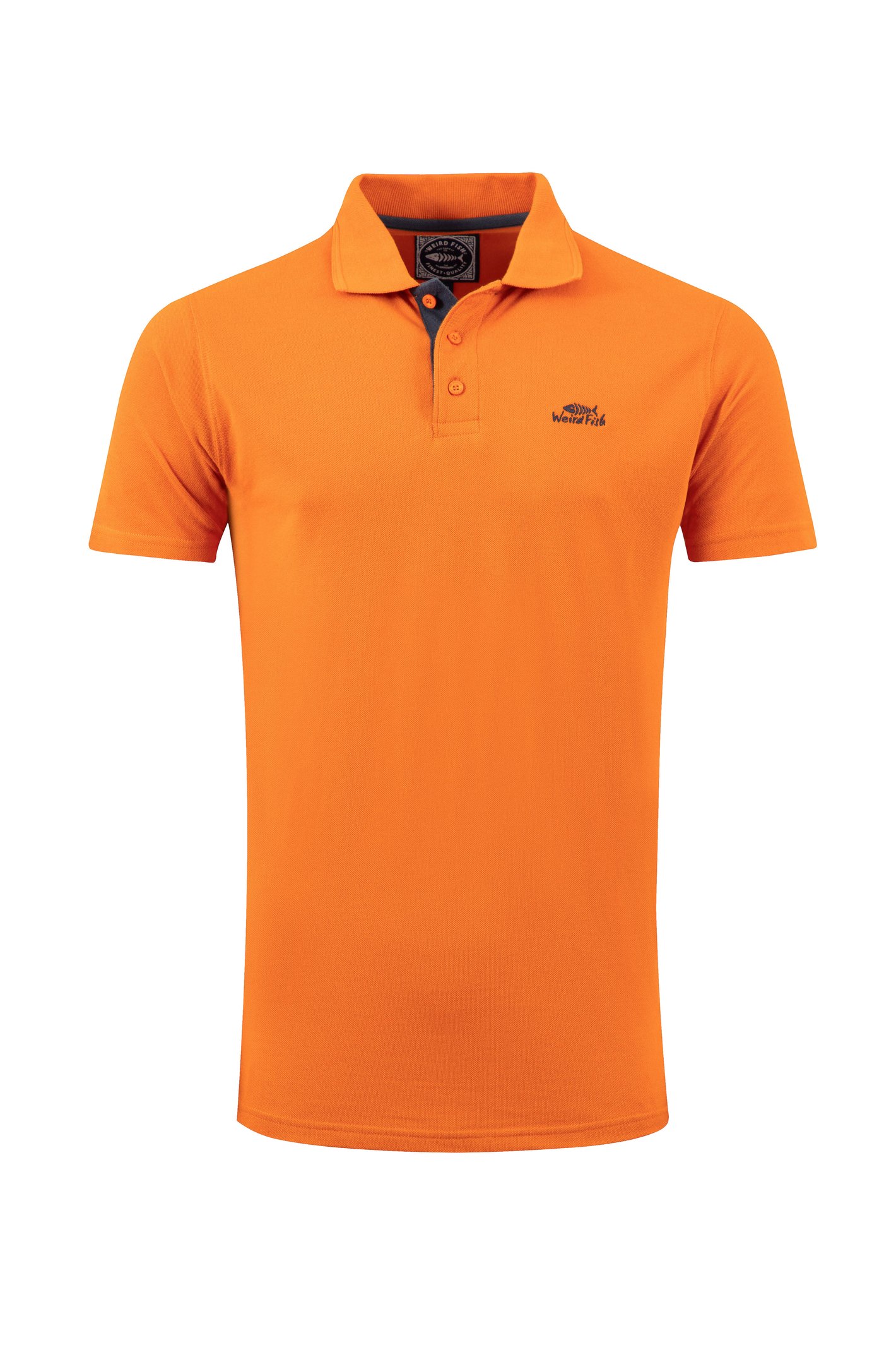 Weird Fish Miles Pique Polo Shirt Brick Orange