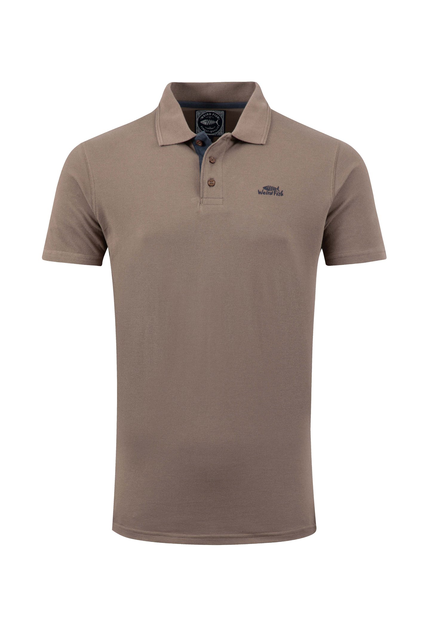 Weird Fish Miles Pique Polo Shirt Bronze