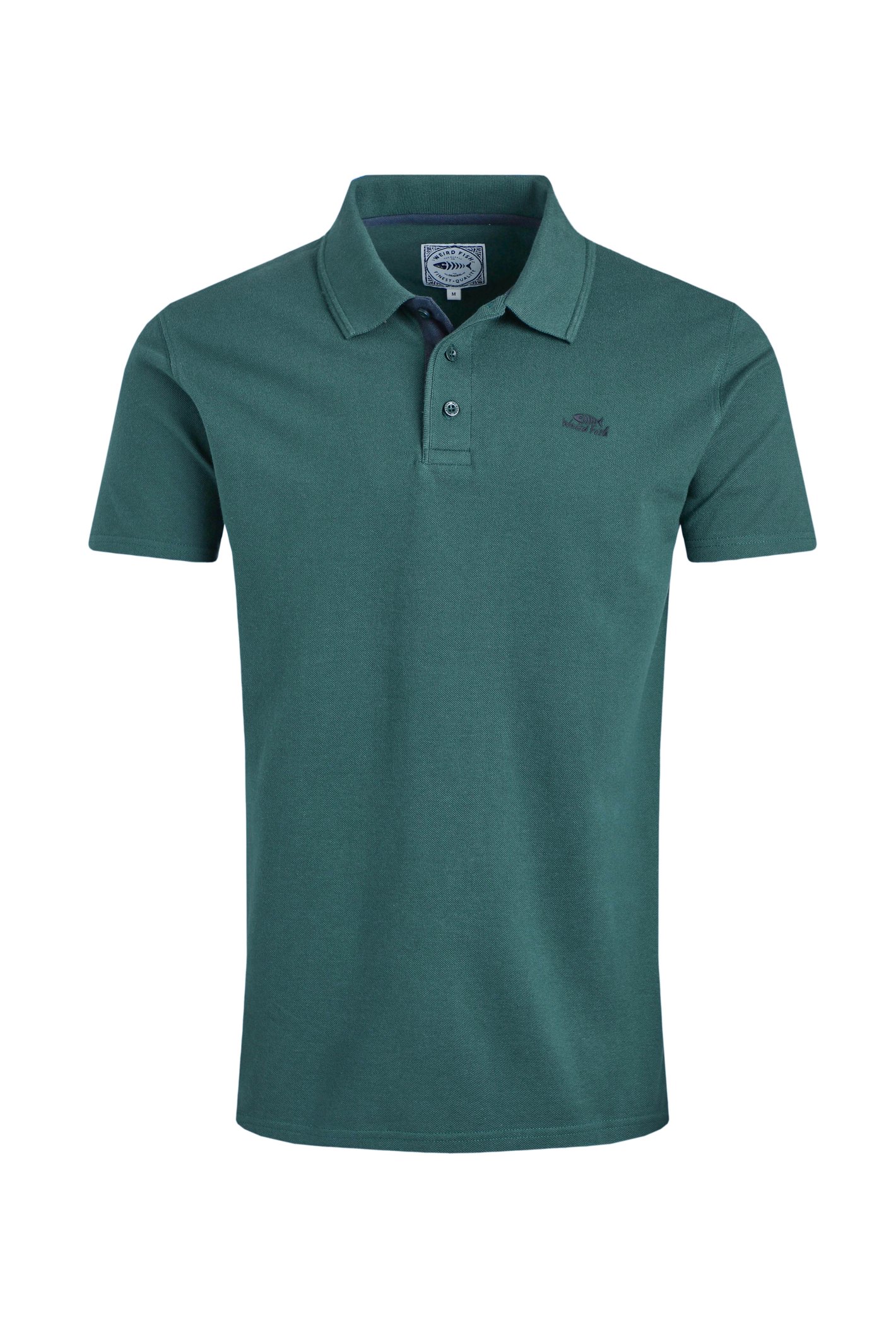 Weird Fish Miles Pique Polo Shirt Forest Green