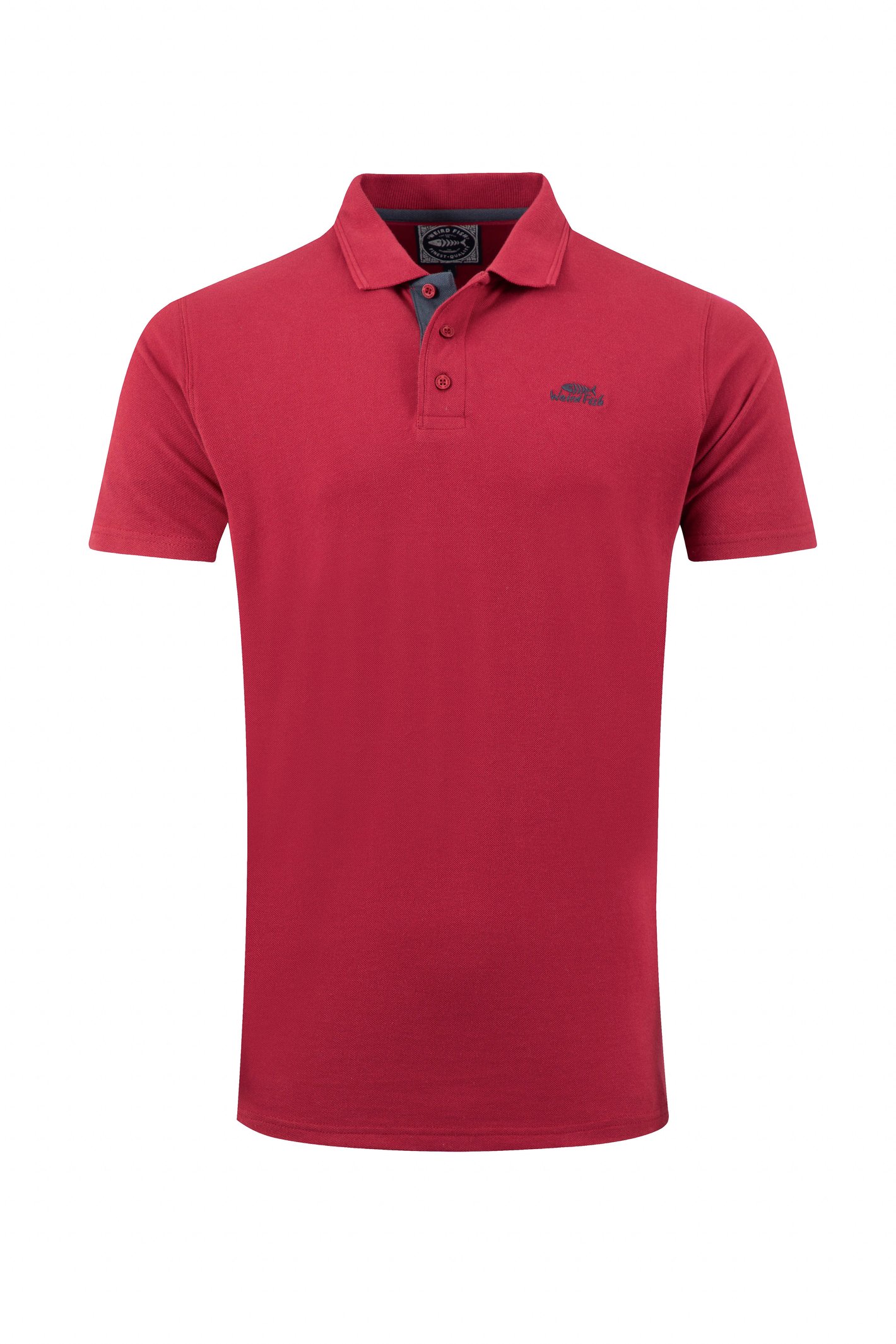 Weird Fish Miles Pique Polo Shirt Rhubarb