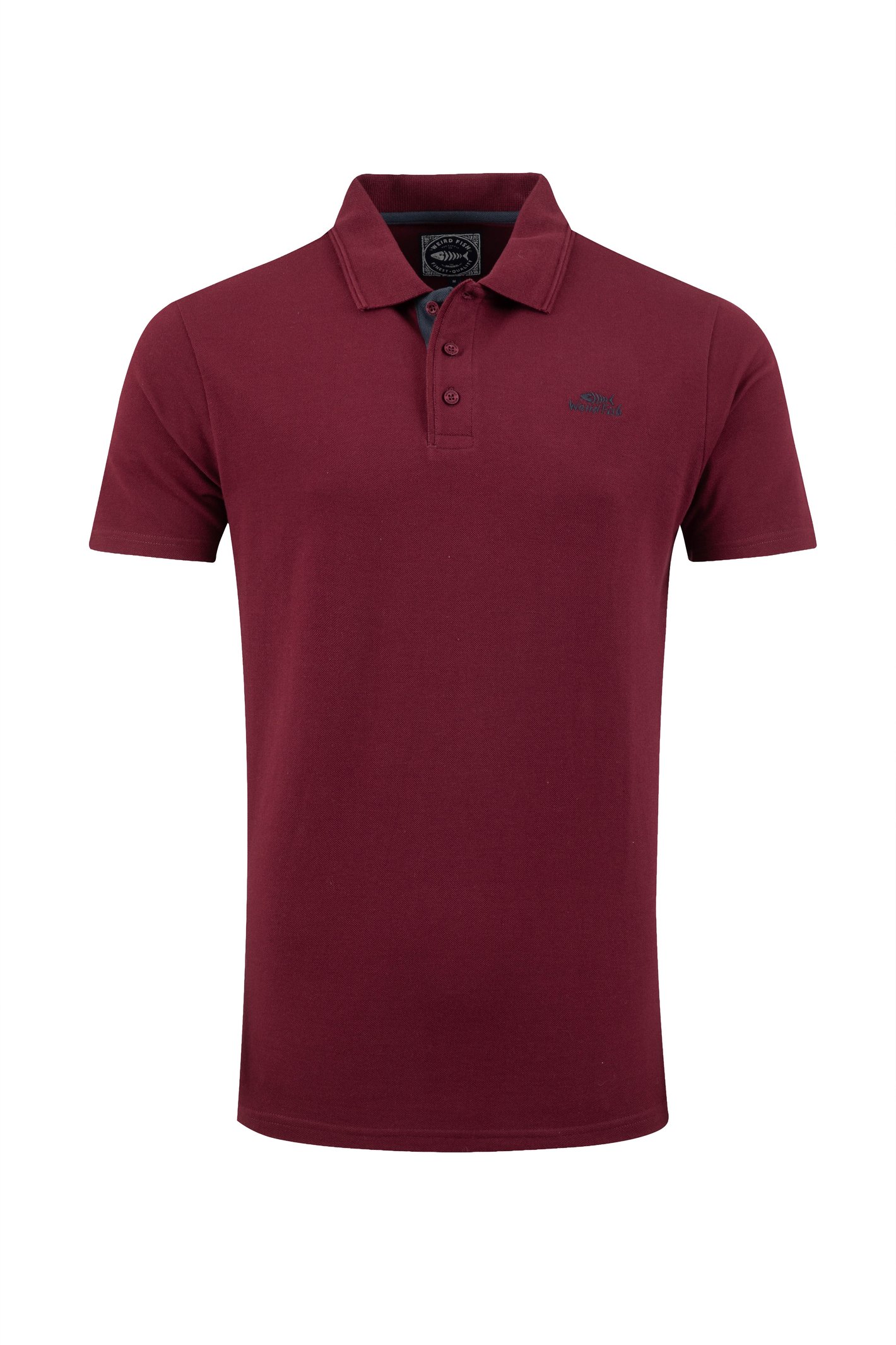 Weird Fish Miles Pique Polo Shirt Tawny Port