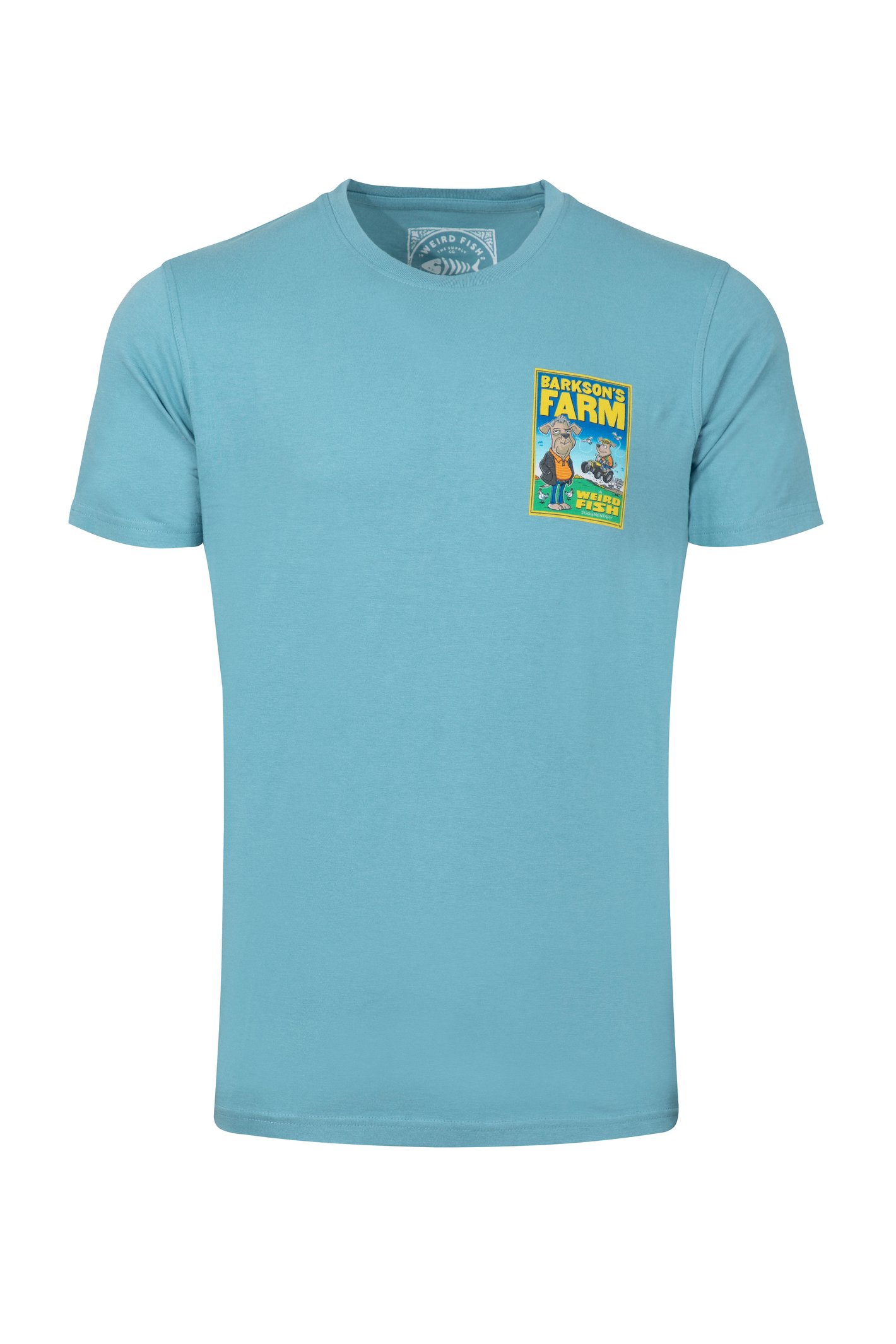 Weird Fish Barkson’s Farm Back Print Artist T-Shirt Smoked Blue