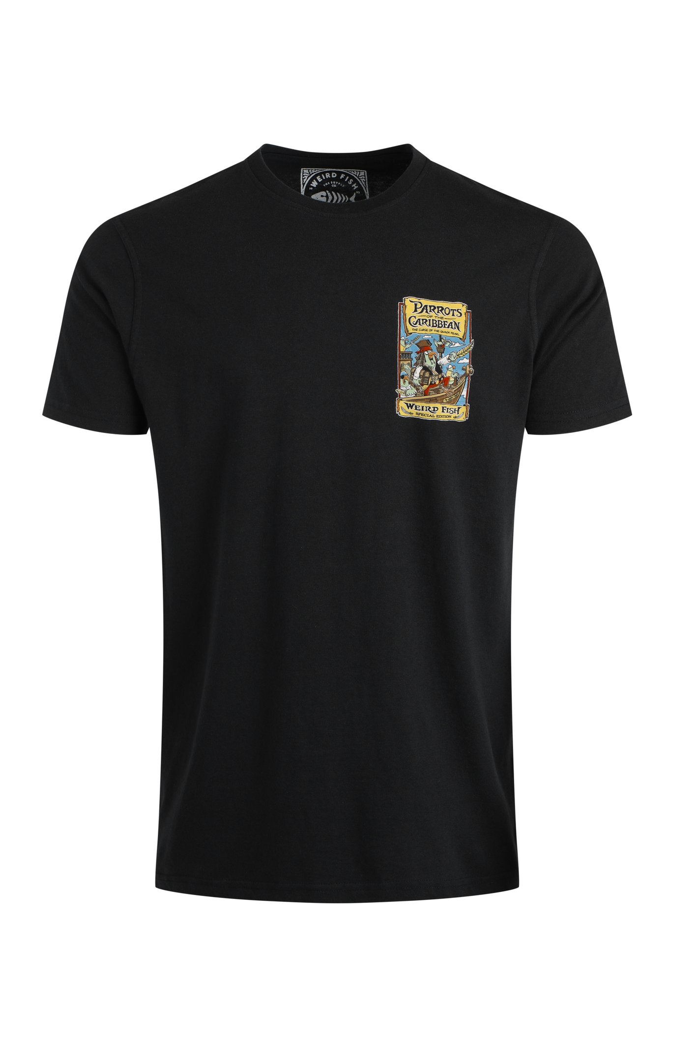 Weird Fish Parrots of the Caribbean Back Print Artist T-Shirt Black