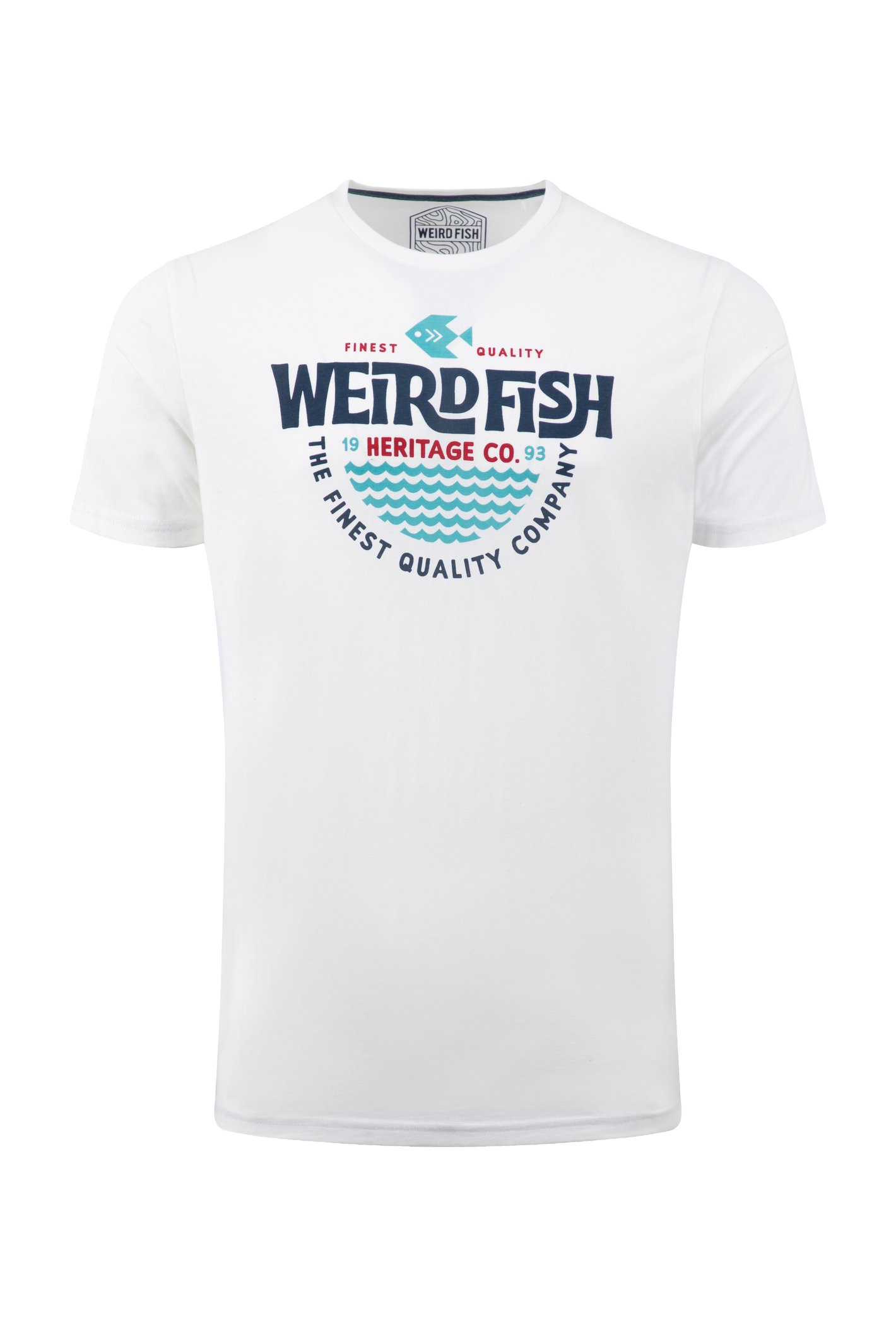 Weird Fish Heritage Surf Front Print Eco Graphic T-Shirt Dusty White Size 5XL