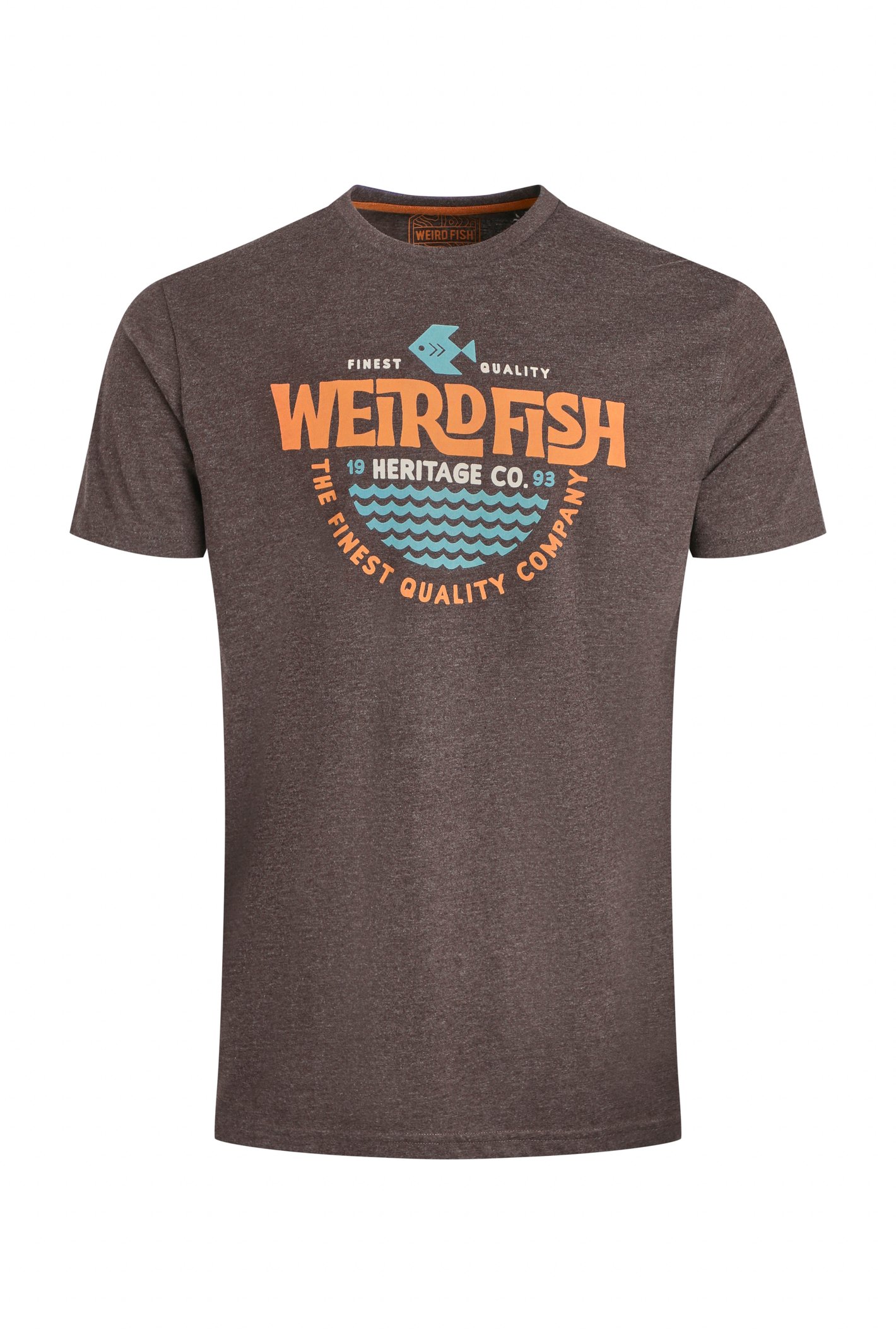 Weird Fish Heritage Surf Front Print Eco Graphic T-Shirt Hot Chocolate Size 3XL