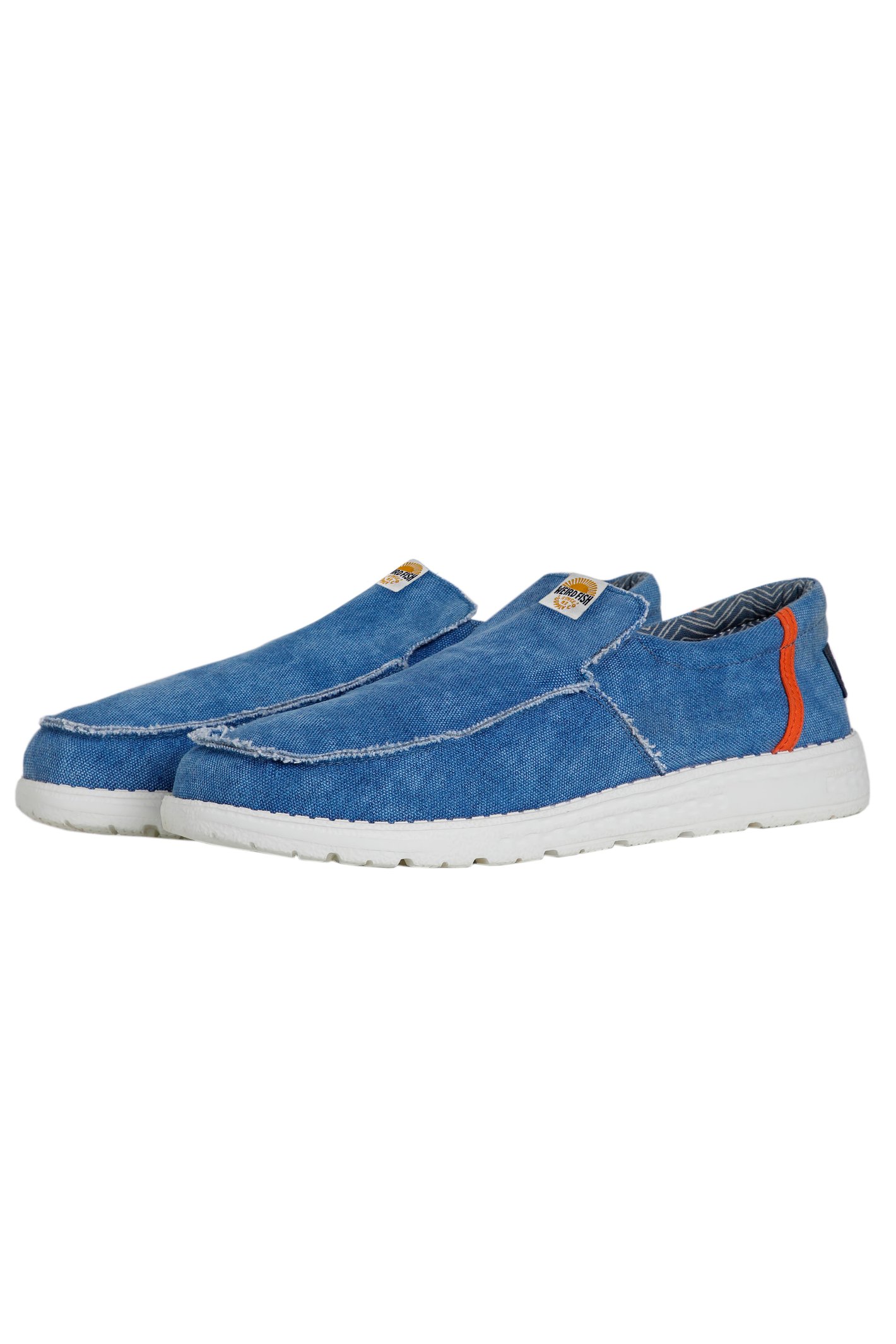 Weird Fish Shoal Washed Canvas Lightweight Slip On Shoes Denim Size 11