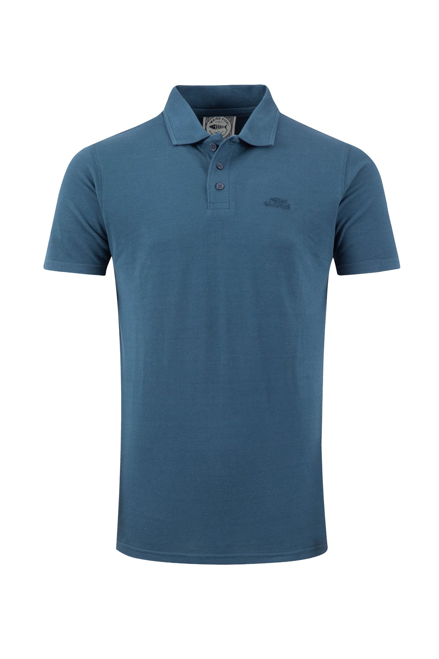 Weird Fish Giles Pique Polo Shirt Federal Blue
