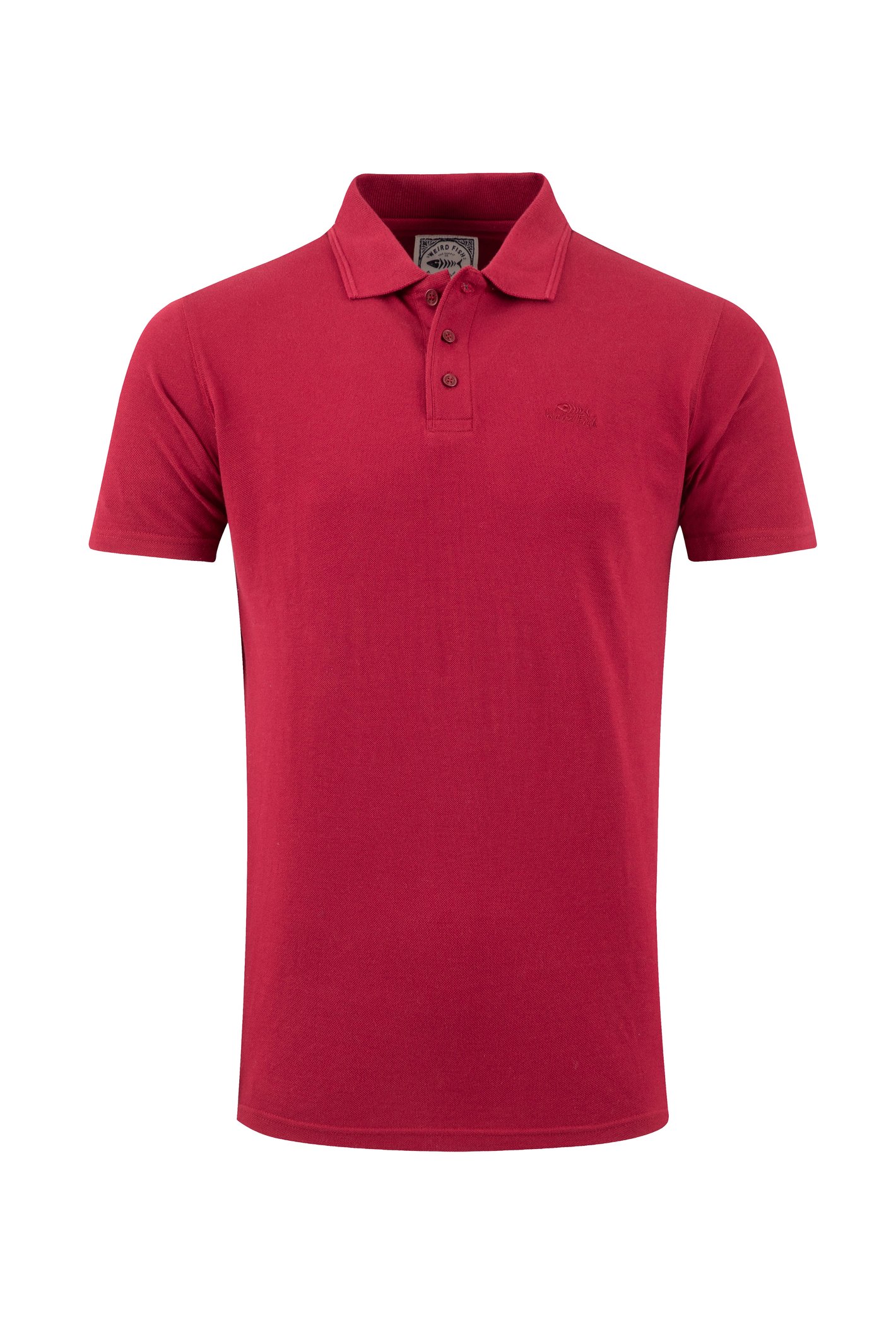 Weird Fish Giles Pique Polo Shirt Garnet