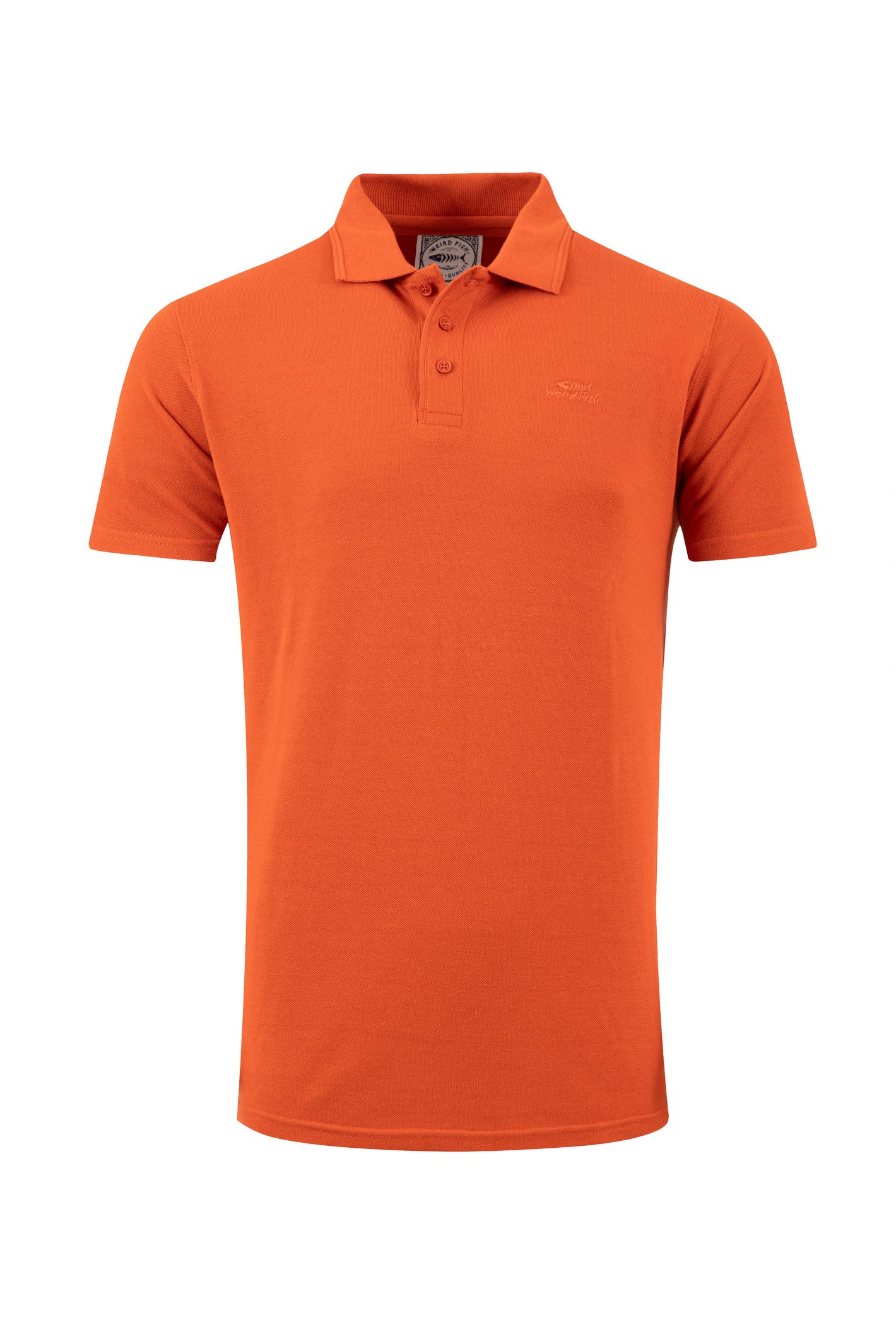 Weird Fish Giles Pique Polo Shirt Rust Leaves