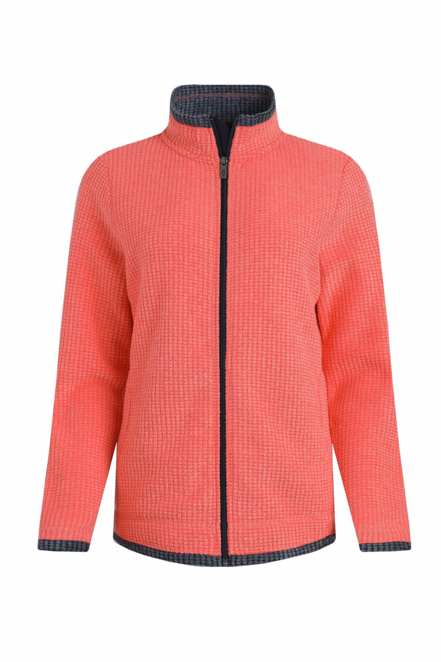 Weird Fish Ariana Full Zip Grid Fleece Hot Coral Size 20