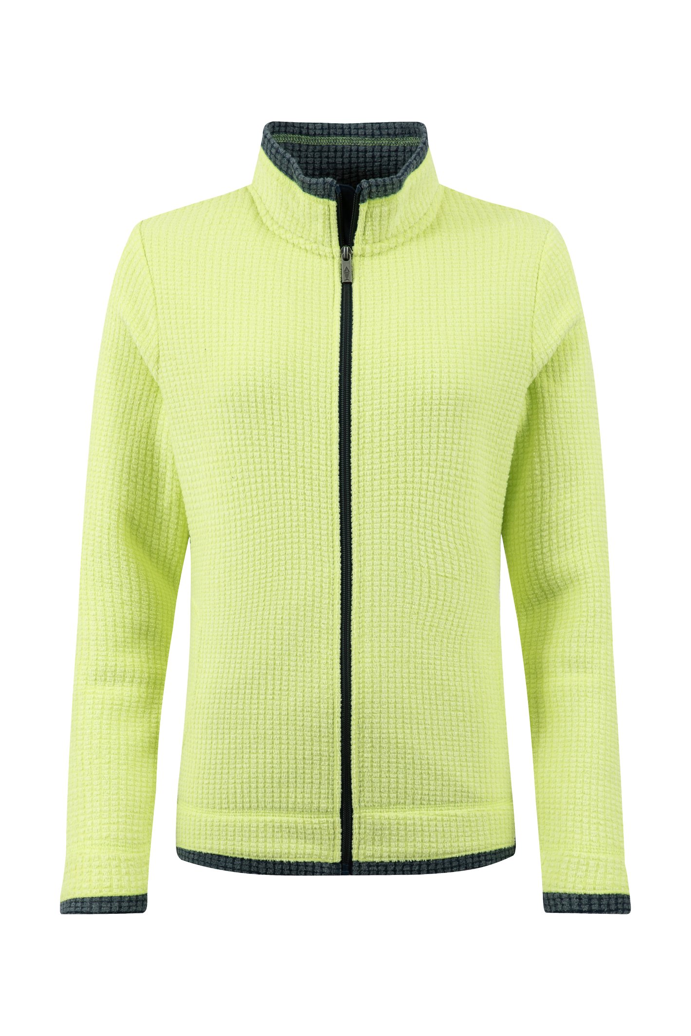 Weird Fish Ariana Full Zip Grid Fleece Soft Lime