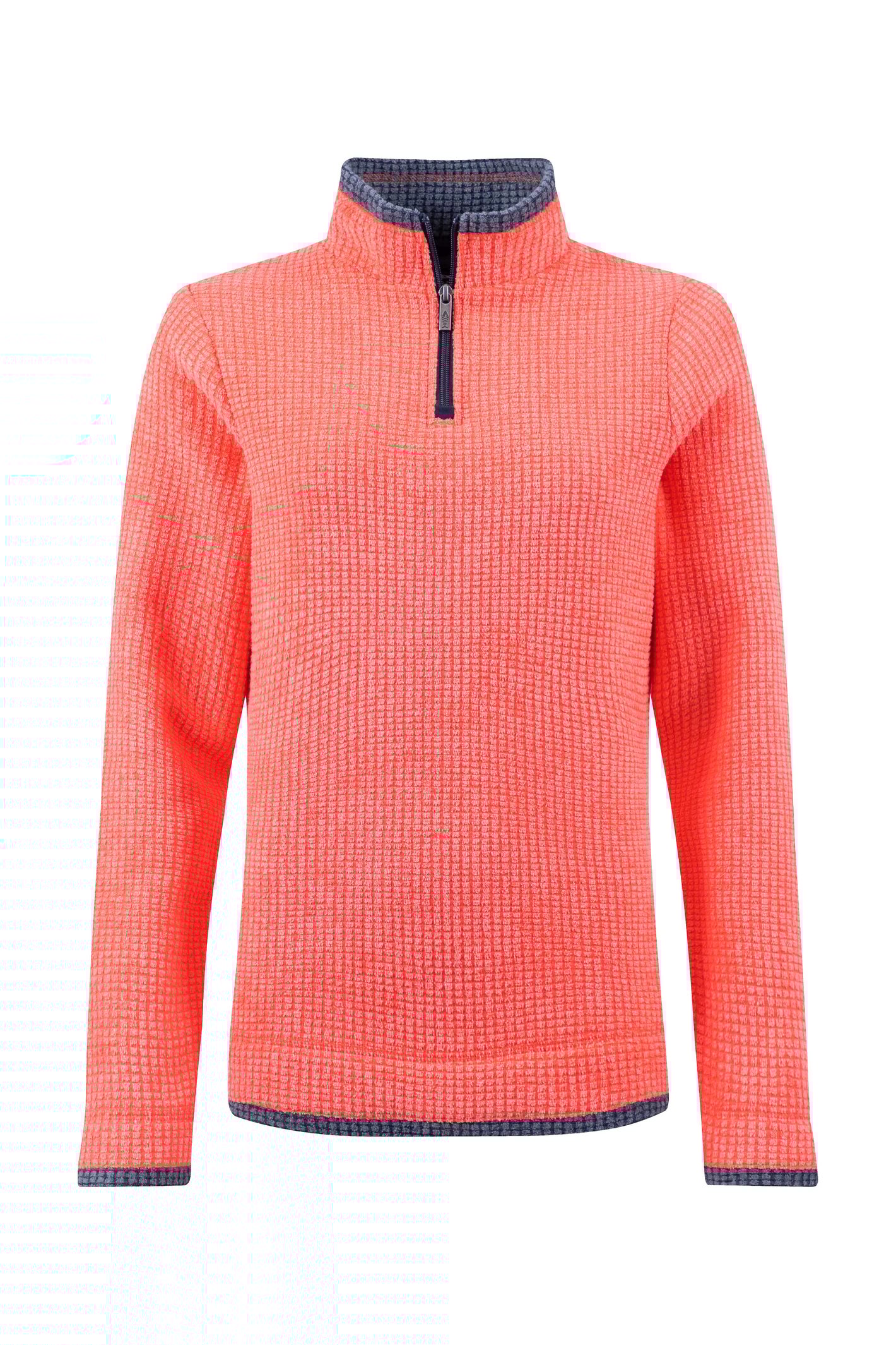 Weird Fish Beye 1/4 Zip Grid Fleece Hot Coral Size 14