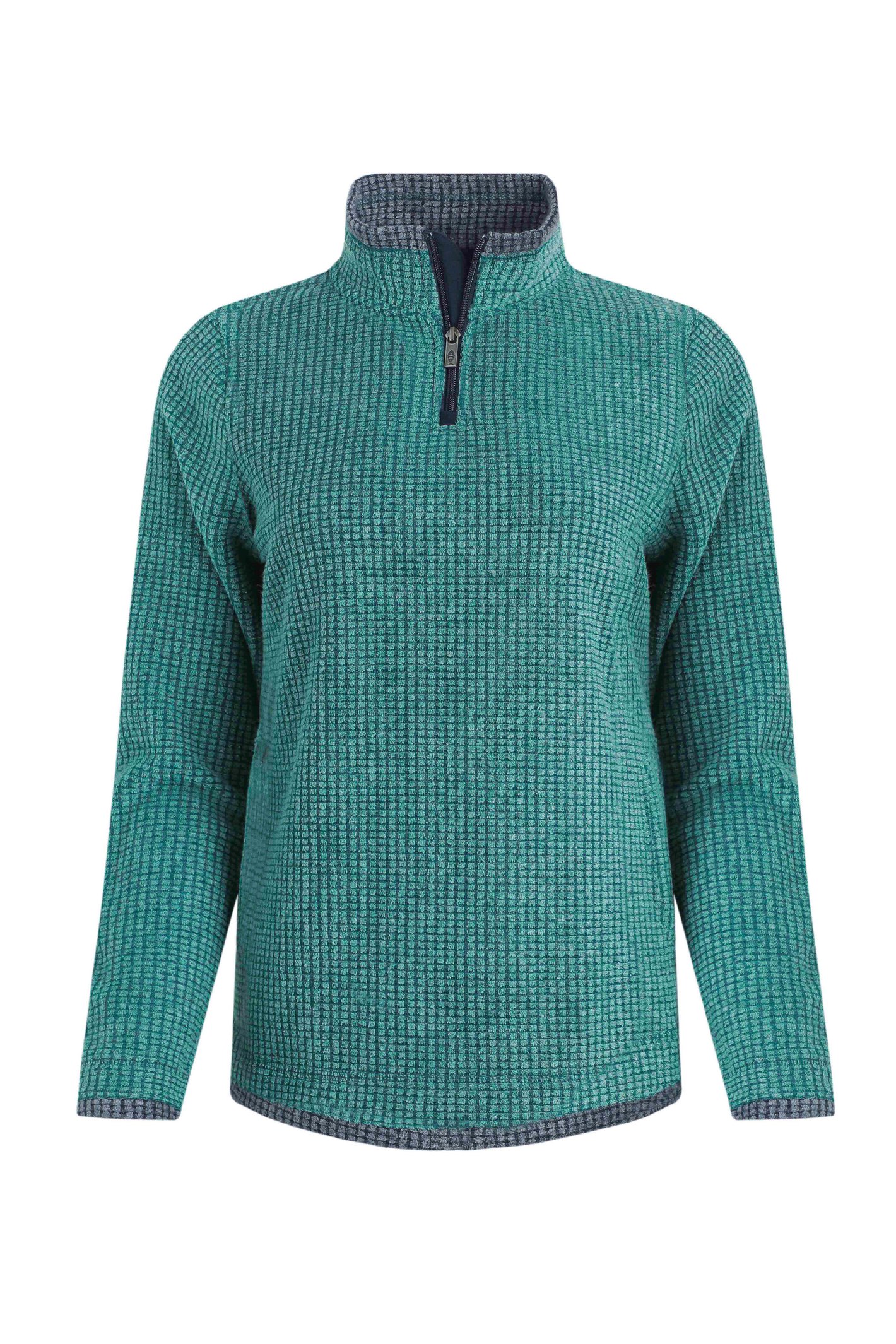Weird Fish Beye 1/4 Zip Grid Fleece Leaf Green