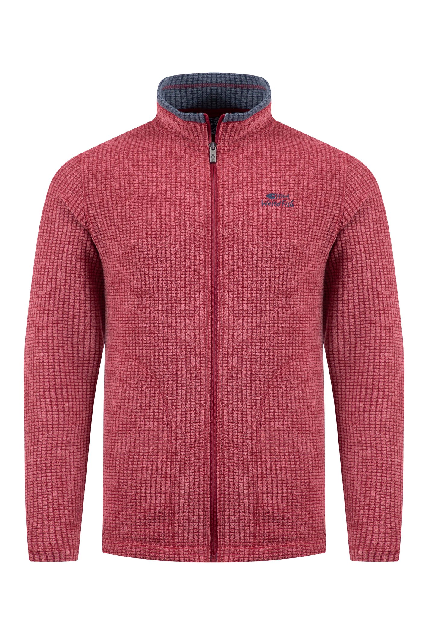 Weird Fish Shires Full Zip Grid Fleece Rhubarb