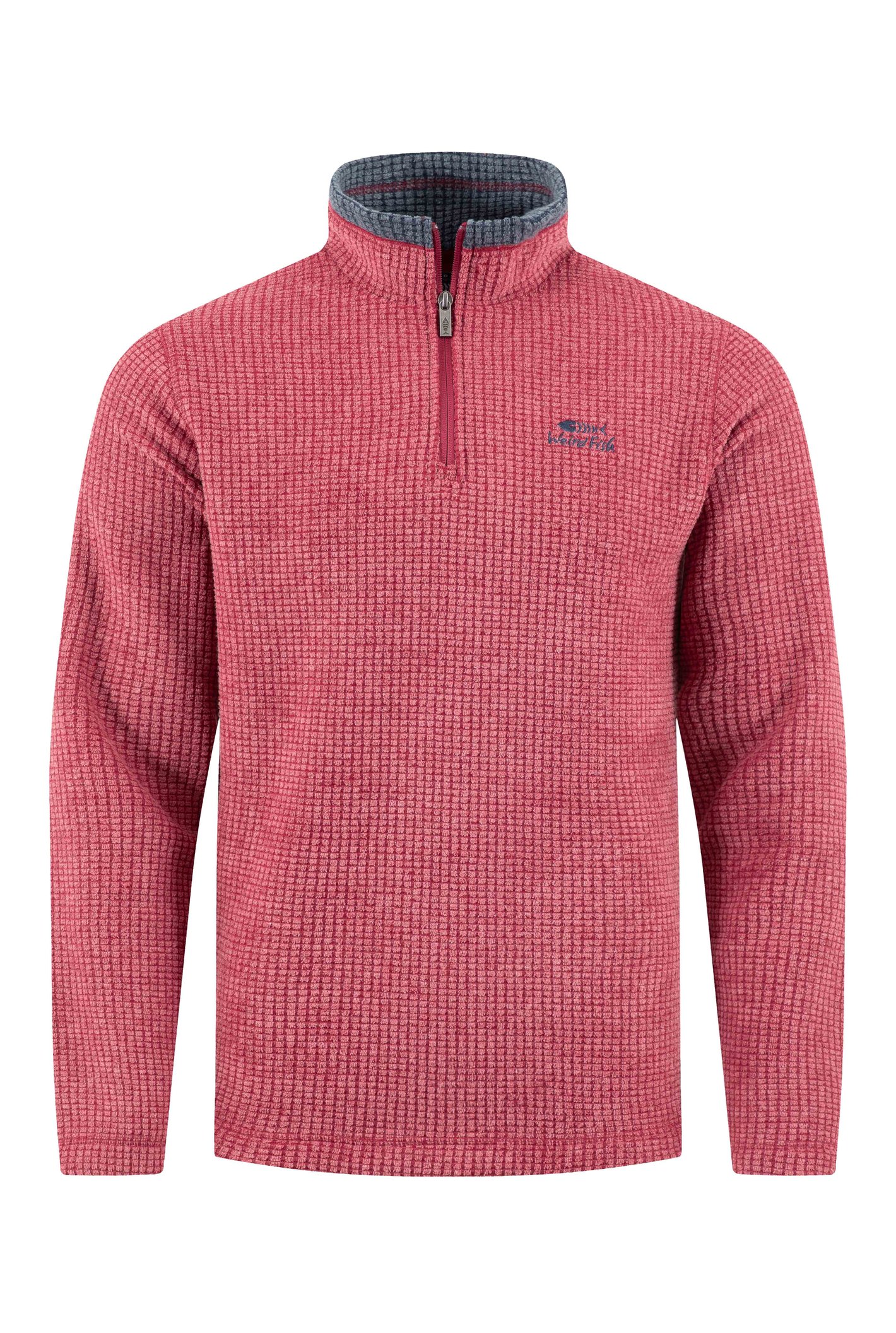 Weird Fish Newark 1/4 Zip Grid Fleece Rhubarb