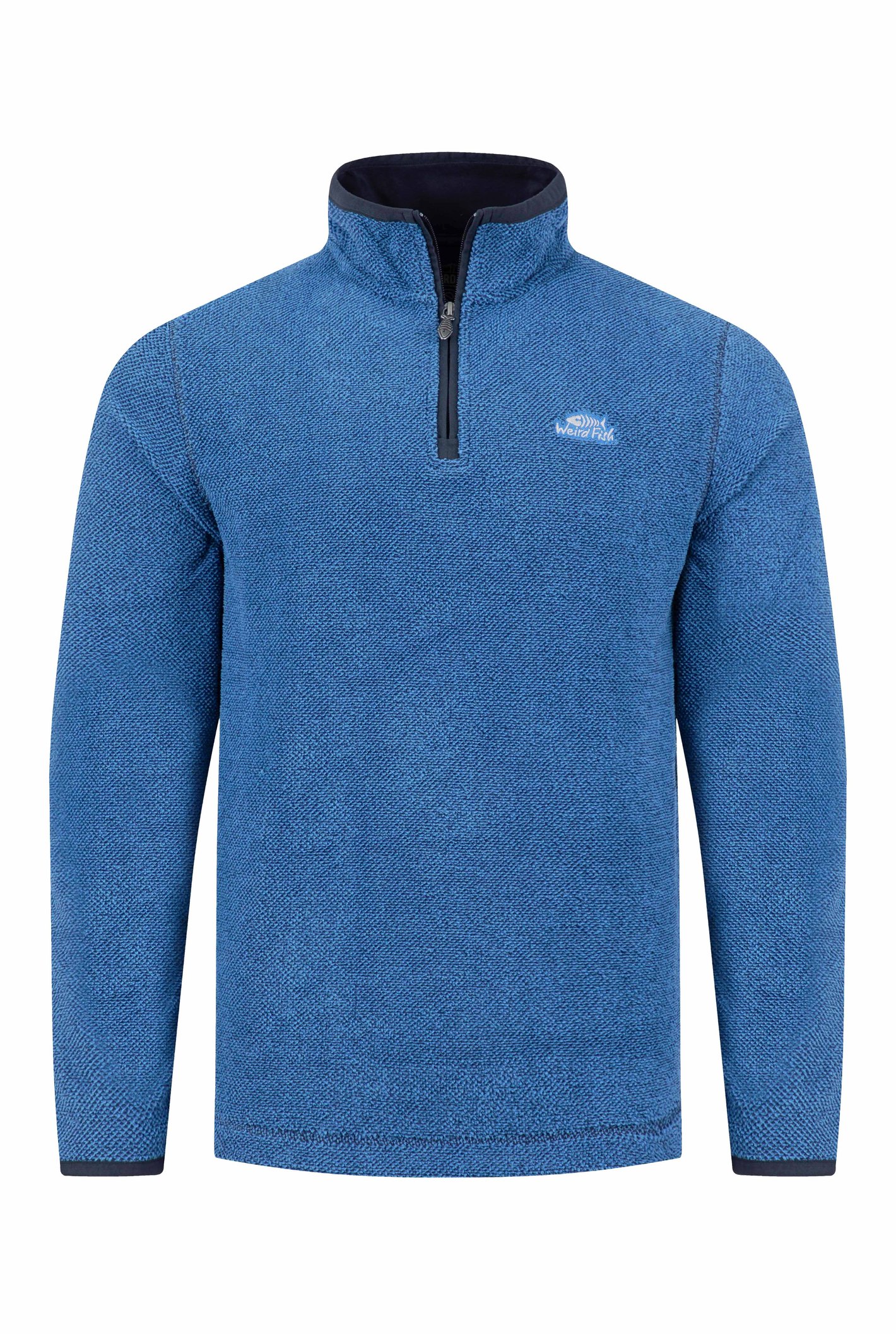 Weird Fish Errill 1/4 Zip Textured Fleece Blue Sapphire Size XL