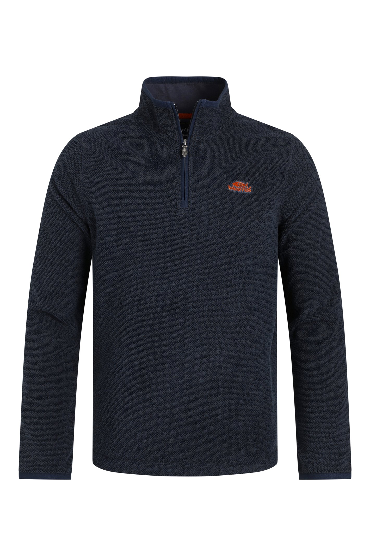 Weird Fish Errill 1/4 Zip Textured Fleece Midnight Size M