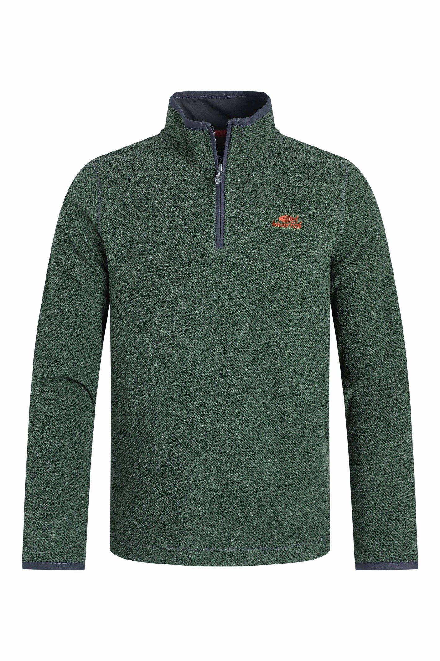 Weird Fish Errill 1/4 Zip Textured Fleece Shaded Spruce Size 4XL
