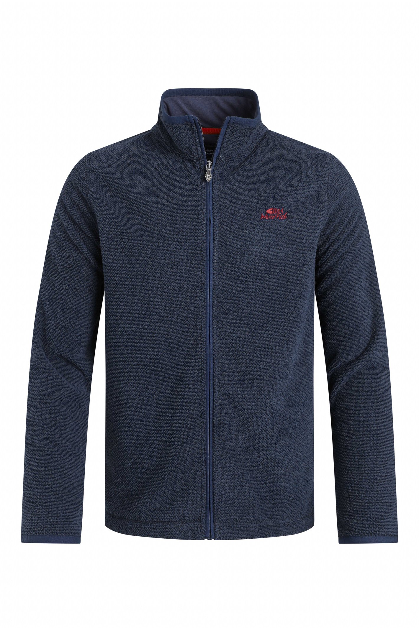 Weird Fish Merrill Full Zip Textured Fleece Midnight