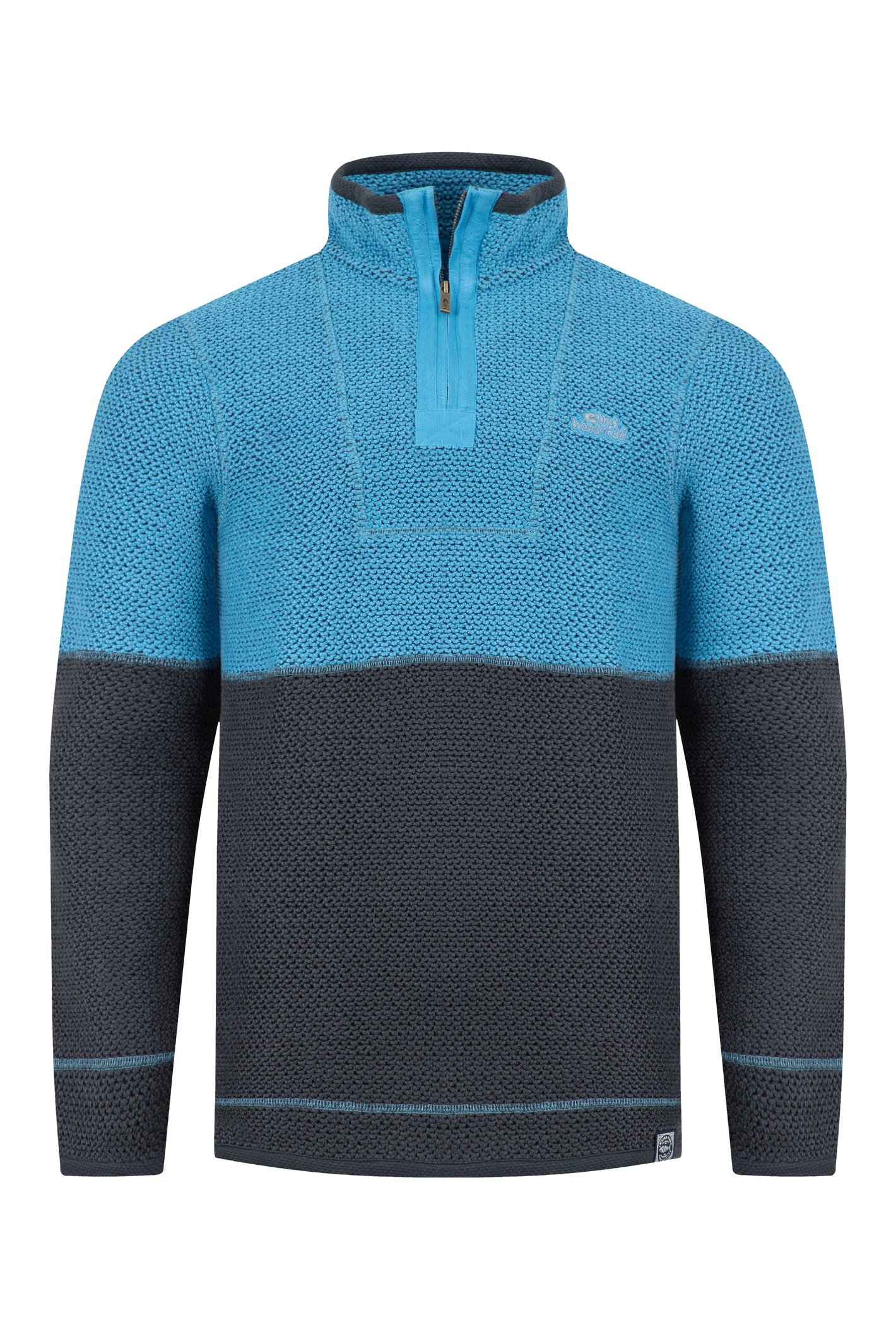 Weird Fish Kielder 1/4 Zip Limited Edition Macaroni Sweatshirt Pacific Blue