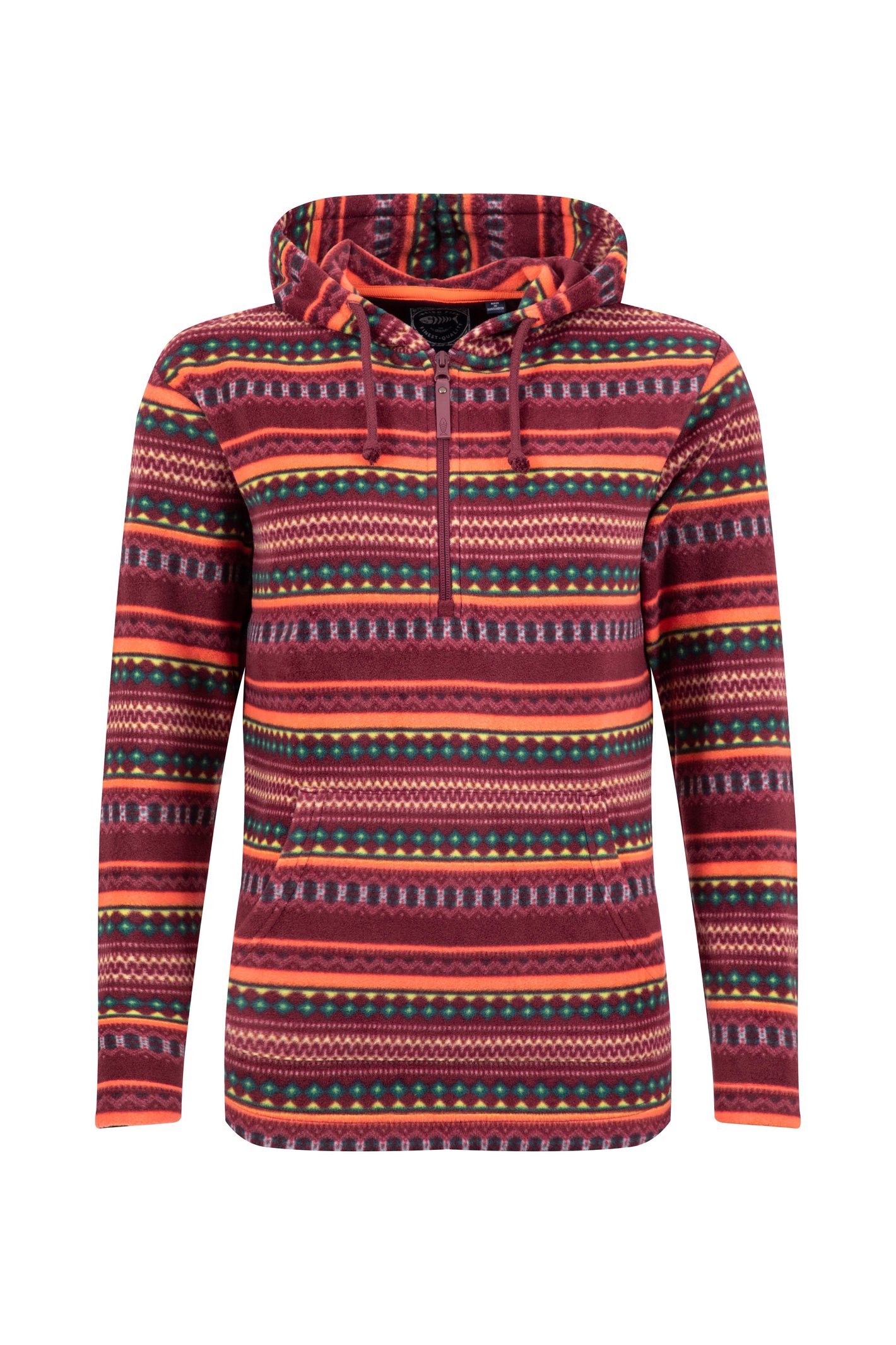 Weird Fish Lana 1/4 Zip Microfleece Hoodie Antique Cherry