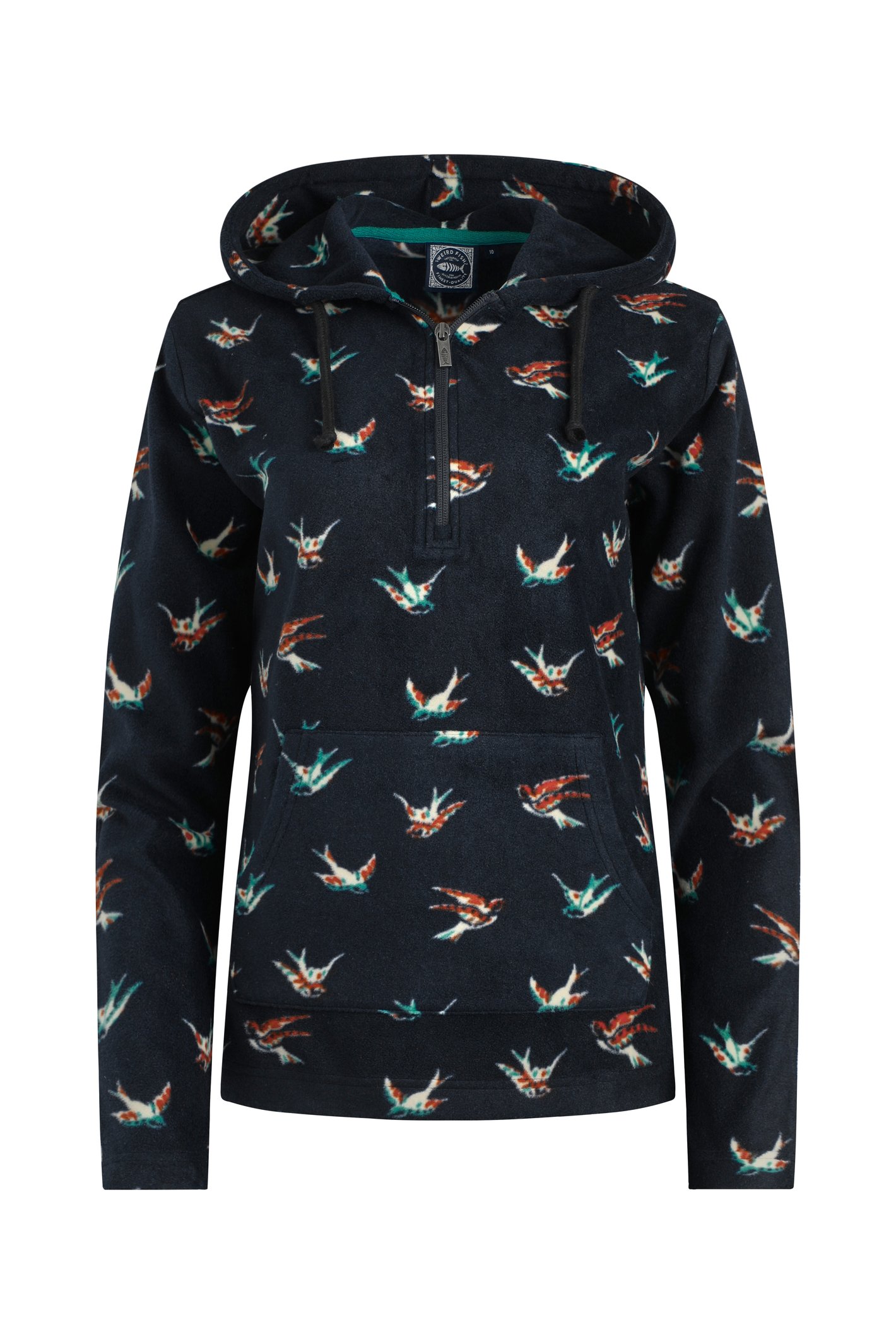 Weird Fish Lana 1/4 Zip Microfleece Hoodie Nightshade