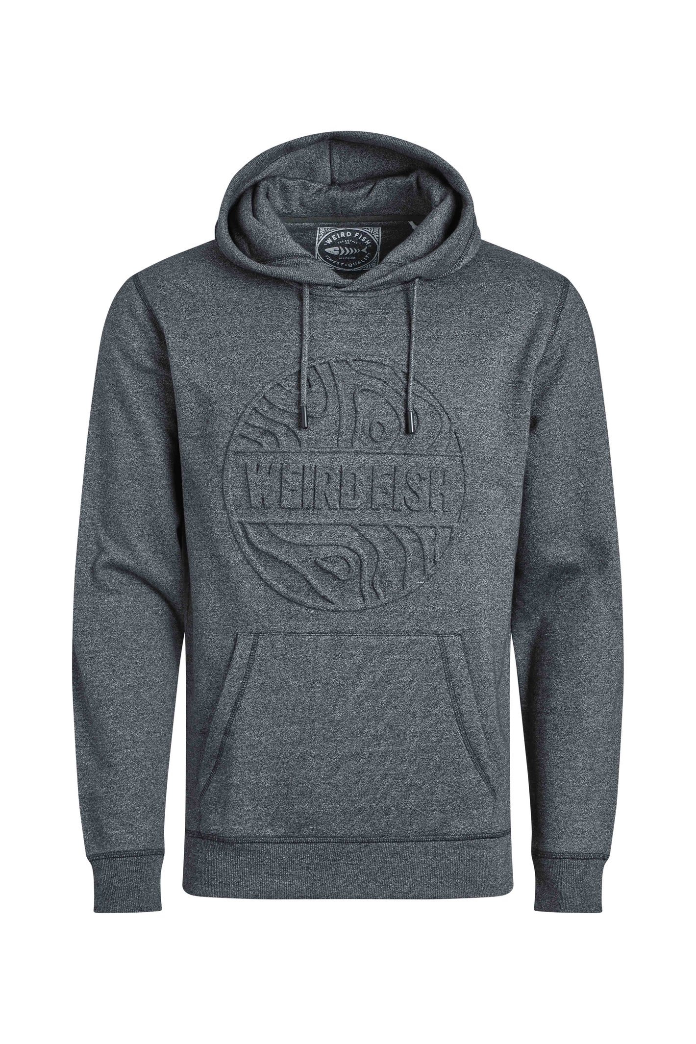 Weird Fish Perranporth Embossed Grindle Hoodie Black