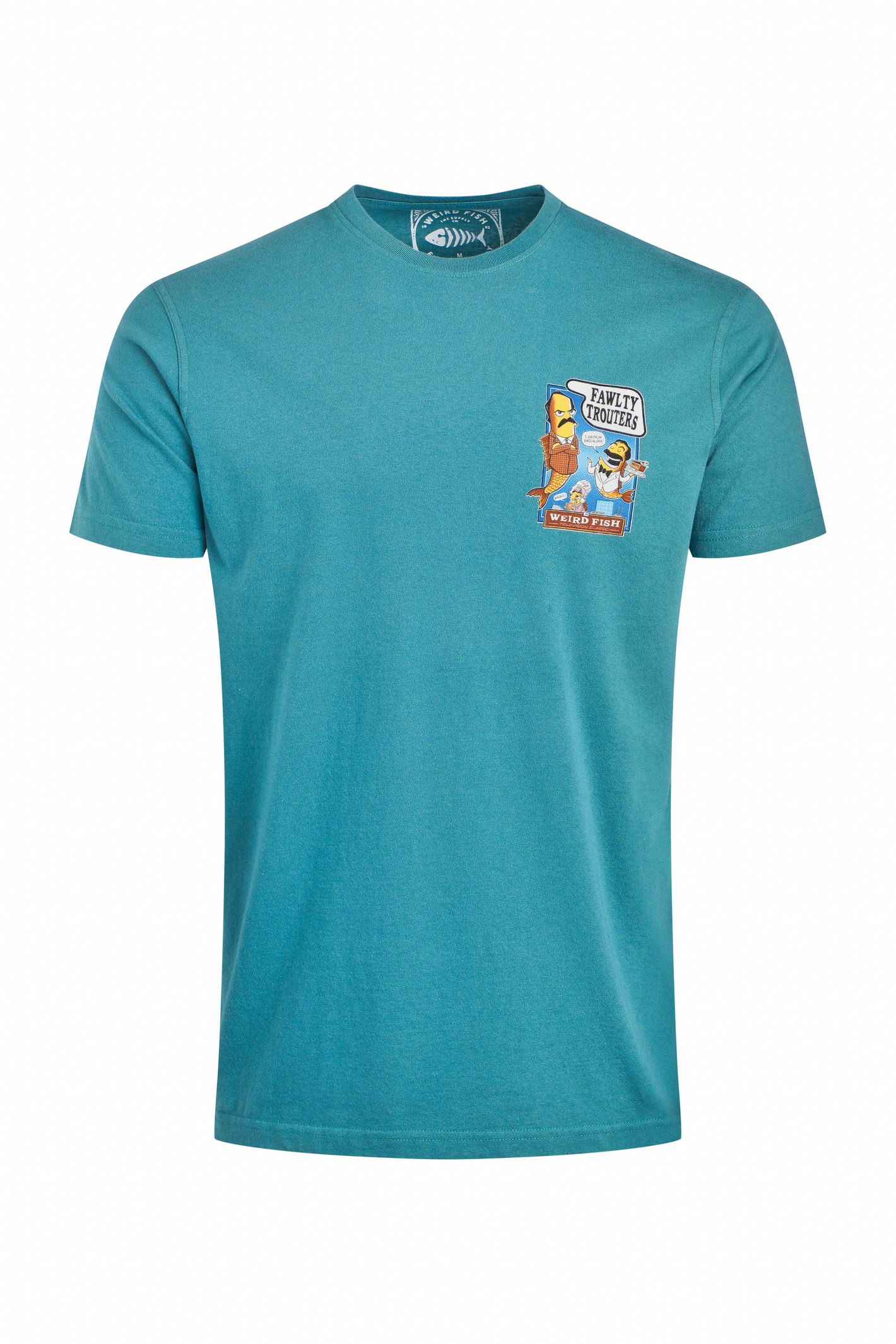 Weird Fish Fawlty Trouters Back Print Artist T-Shirt Deep Teal